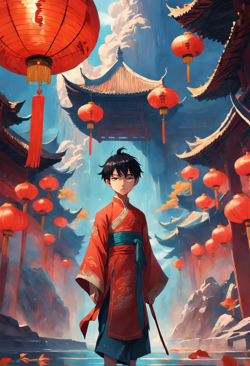 Surreal Chinese style boy avatar