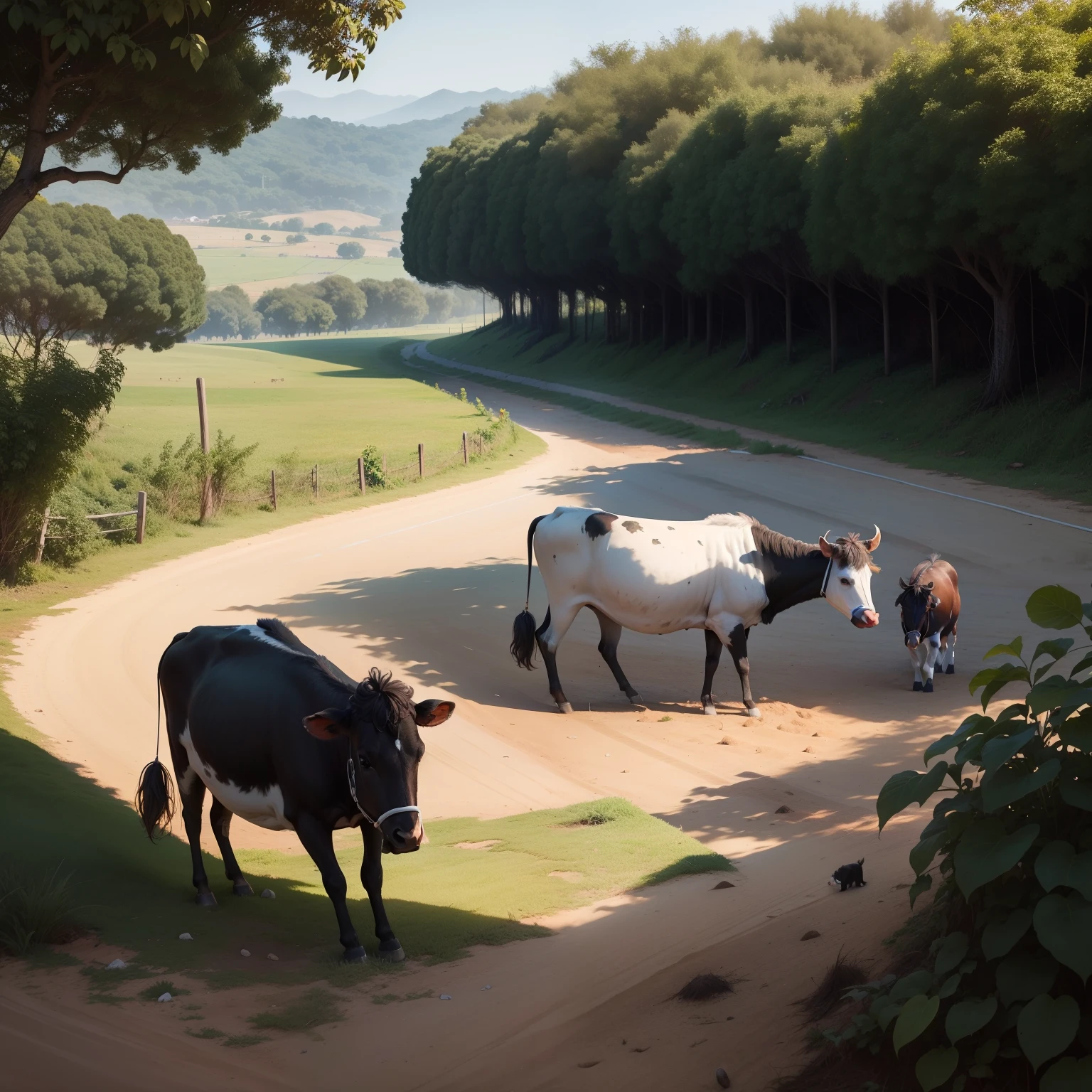 Vaca malhada no campo