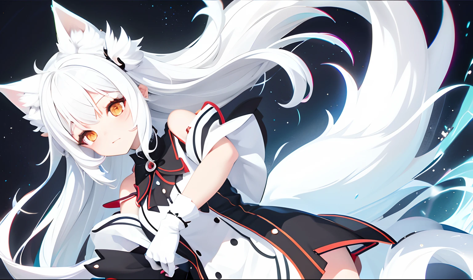White hair loli fox girl