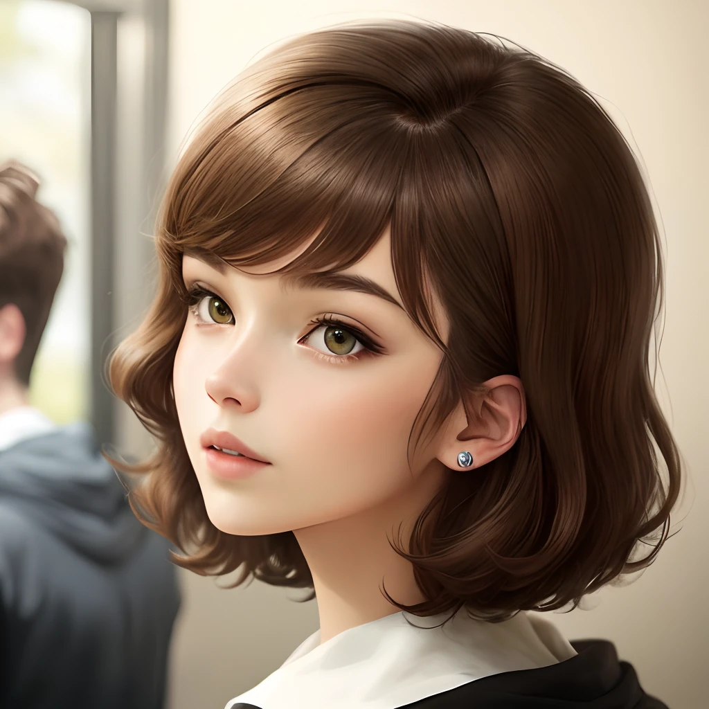 brunette color hair,Jk,
