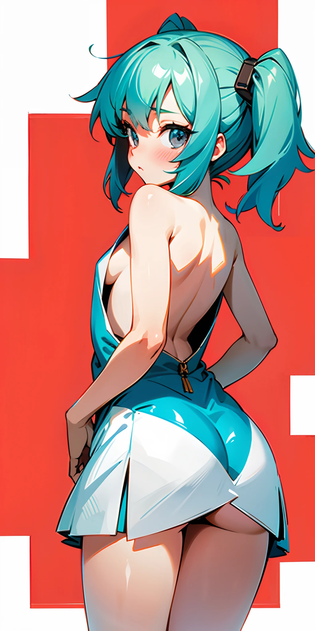 Half-naked cute buttocks