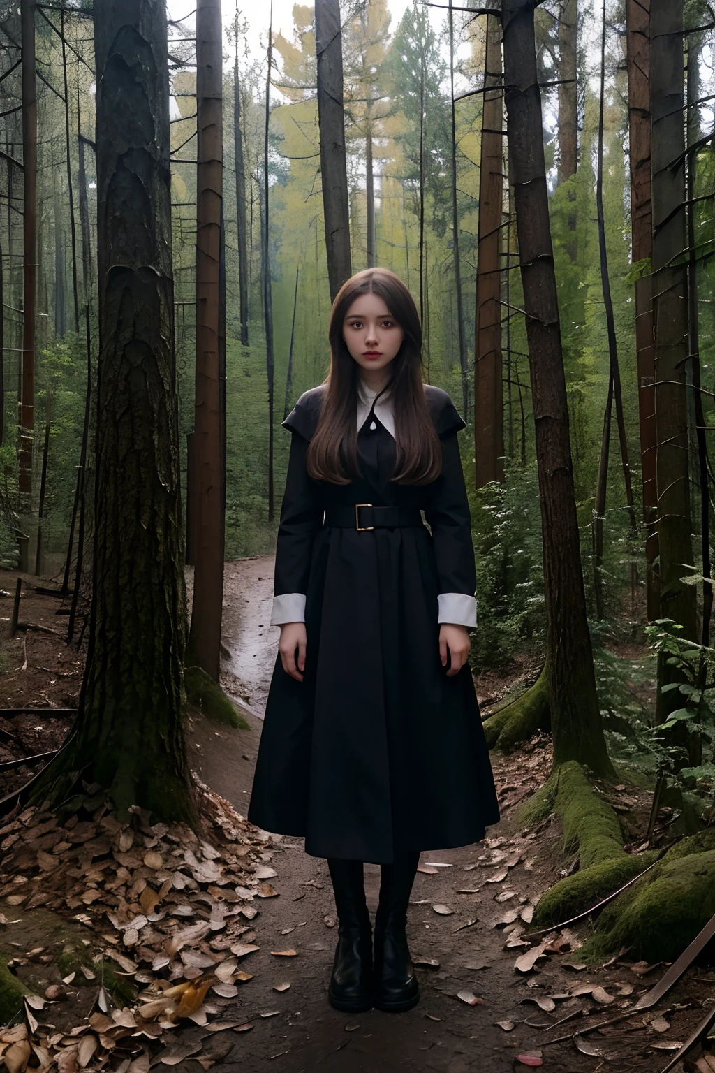 ukrainian girl、Ukraine、the woods、Black 、Three girls intertwined、prisoner of war