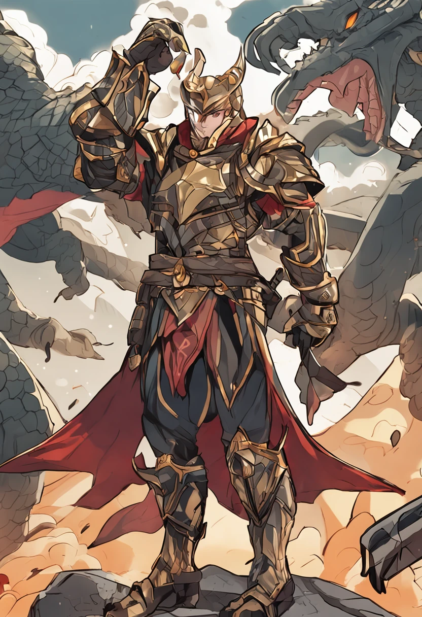 Valiant Dragon Knight，Golden eye，tiny ears，Boy role-playing，Long tail，Tattoos all over the body，Colored scales，Favorable claws，There are lines，great proportion，full body shot shot，The background is changeable，anime big breast，illustration，a color，3D，Extremely high image quality，ultra - detailed，Ultra photo realsisim，High resolution resolution,full bodyesbian