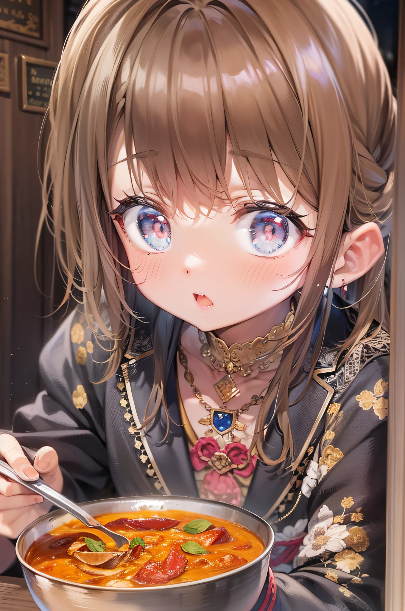 Girl Eating Curry