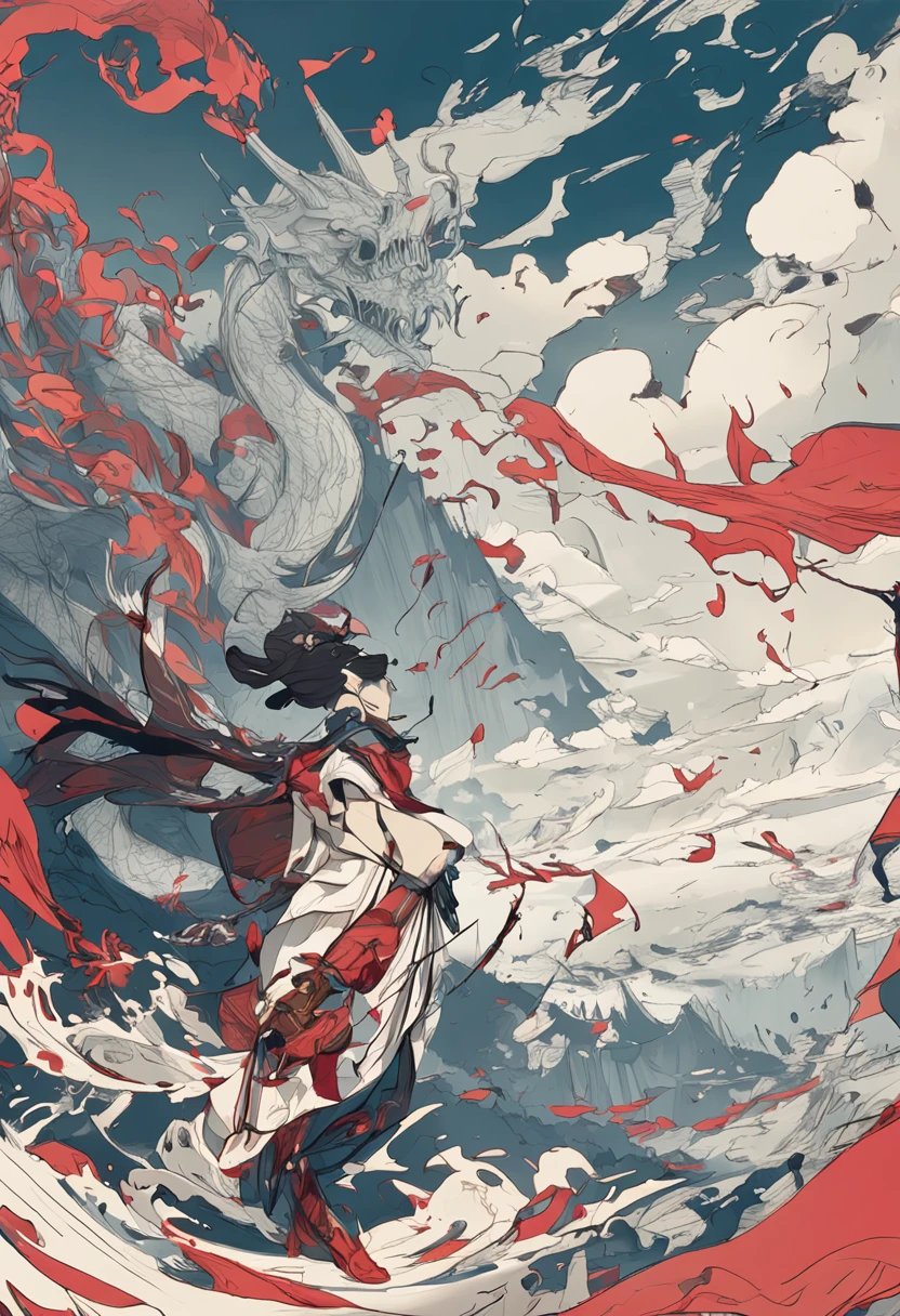 (light_Smile:1.2),Viola、mountain ranges、The dragon、Near future、ciber、sea of clouds、the morning sun、wanting、grand、(1womanl:1.2),Giant Swing、Fly over the mountains,)devastated,Shining Weapon,Dynamic Angle, Splash Art, [(Art Book: Art Book: Art Book. Art Book.:0.8)|Art by Lyubov Popova], Octane Render, Official art, Unity 8K Official Art, Unity 8k壁纸, ultra-detailliert, Beautiful and aesthetic, (Zentangle, mandalas, Tangle, Entangle), Extremely detailed, Dynamic Angle, cowboyshot, Most Beautiful Form of Chaos, Elegant, a brutalist designed, vivd colour, romanticism, by james jean, roby dwi antono, by Ross Tran, Francis Bacon, michal mraz, Adrian Ghenny, petra cortright, Gerhard Richter, Takato Yamamoto, Ashley Wood, Atmospheric, ecstasy of musical notes, streaming musical notes visible,Sun Knight,