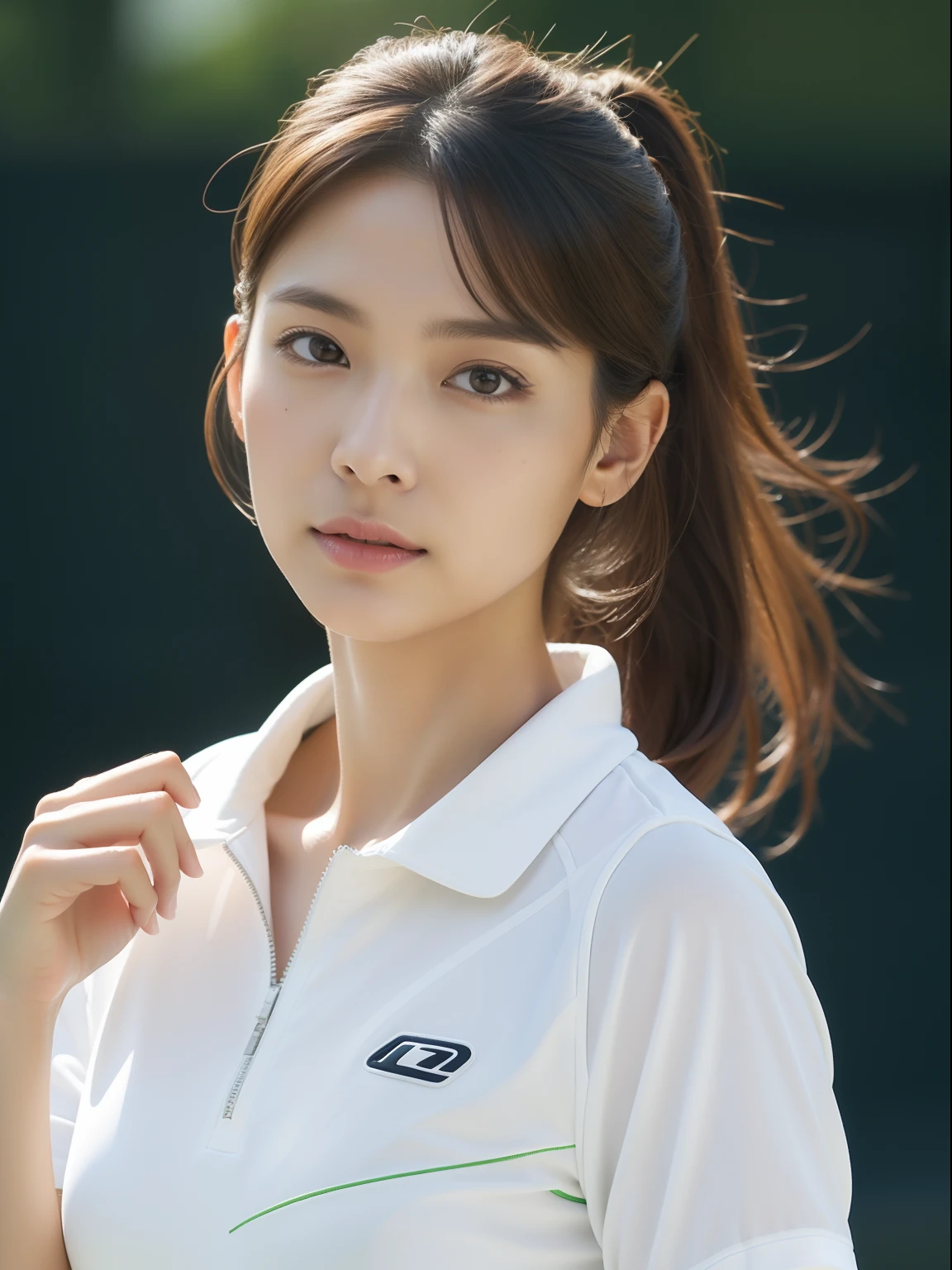 japanese lady ,tennis wear on tennis coat,enter the whole body,RAW photo,best quality,realistic, photo-realistic, best quality ,masterpiece,an extremely delicate and beautiful, extremely detailed,2k wallpaper, Amazing, finely detail, 8k wallpaper,huge filesize , ultra-detailed, highres, extremely detailed,realistic, 8K, Ultra-High Definition, highest quality, ultra high resolution, (realistic:1.4), High quality texture