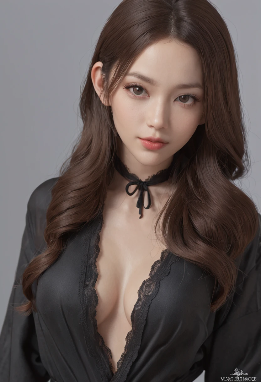 best qualtiy,tmasterpiece,超高分辨率(VirtualGirl-Aim)(Realistic1.2)(Photorealistic:2.0)Open black bathrobe,Lie flat on the table,full bodyesbian,Brown hair long,Very detailed facial features,Delicate facial expressions,taut skin,Bare body,spreads her legs apart,Spread your thighs apart,Over the knee black stockings 1.2