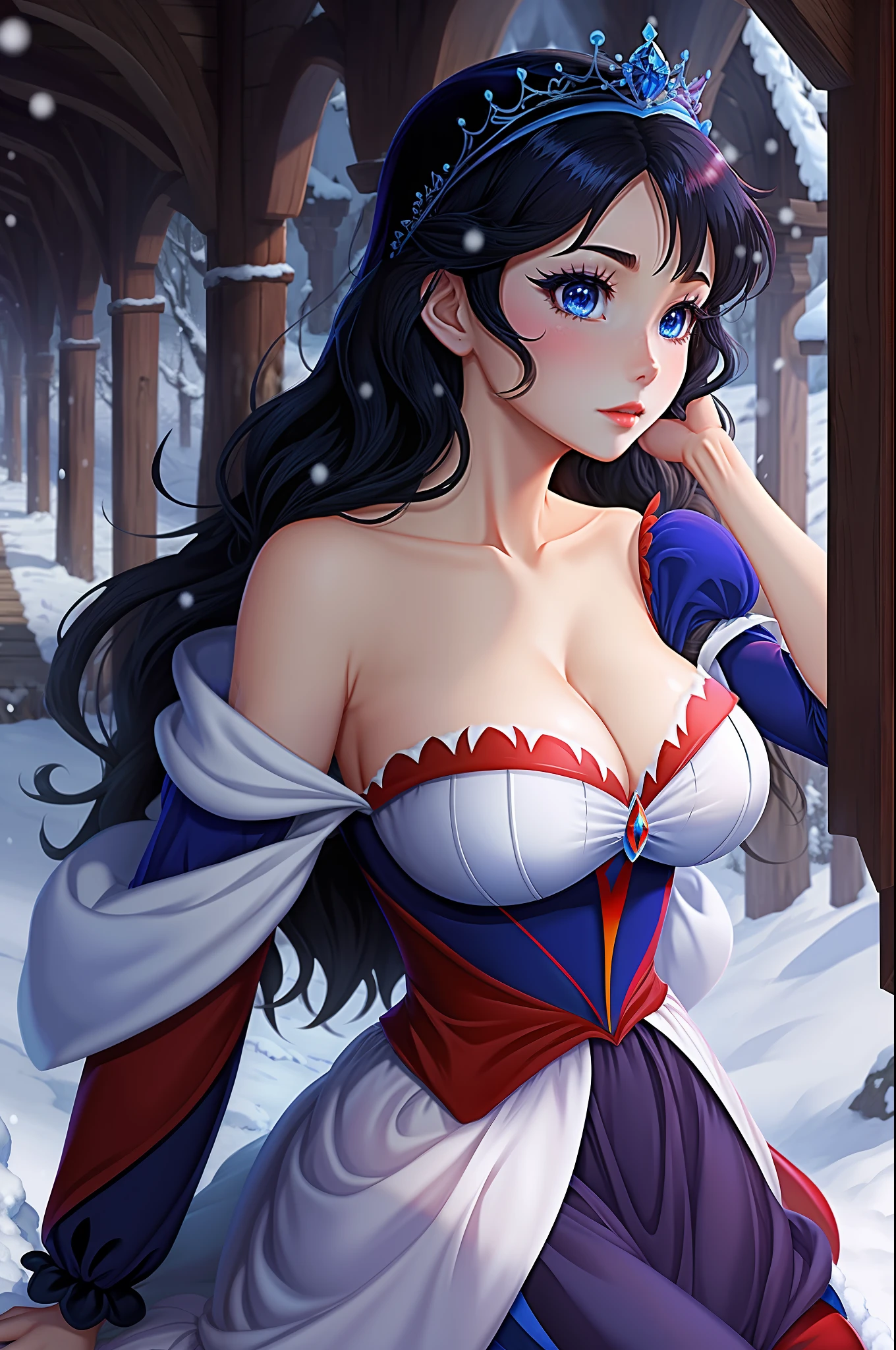 Disney princess Snow White royal female,Wear a few pieces of clothing, quadratic element, anime big breast,