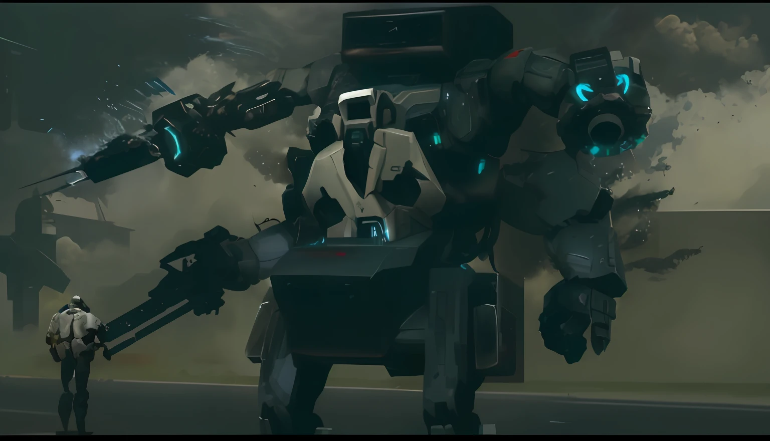 Close-up of a robot with a human, standing next to him, metal gear mech, soldiers and mech fight, giant mech, mech suit, Gangsta Robot, humanoid mech, mega humanoid mech, Mech Robot, Combat clothing for robots, Mad Max Fighting Robot, giant robot mech, An army of large robots, Saudi futuristic mecha warrior, Giant robots