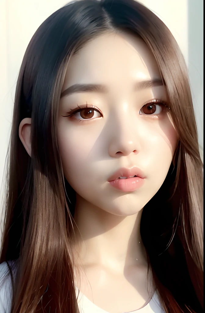 Close-up of a woman in a white shirt and brown dress, roseanne park of blackpink, korean women's fashion model, smooth white tight clothes suit, ava max, Choi Hyun-hwa, jaeyeon nam, Shin Jinying, bae suzy, shaxi, Korean girl, photo of slim girl model, Personal shot, Gorgeous young Korean woman, Cai Xukun