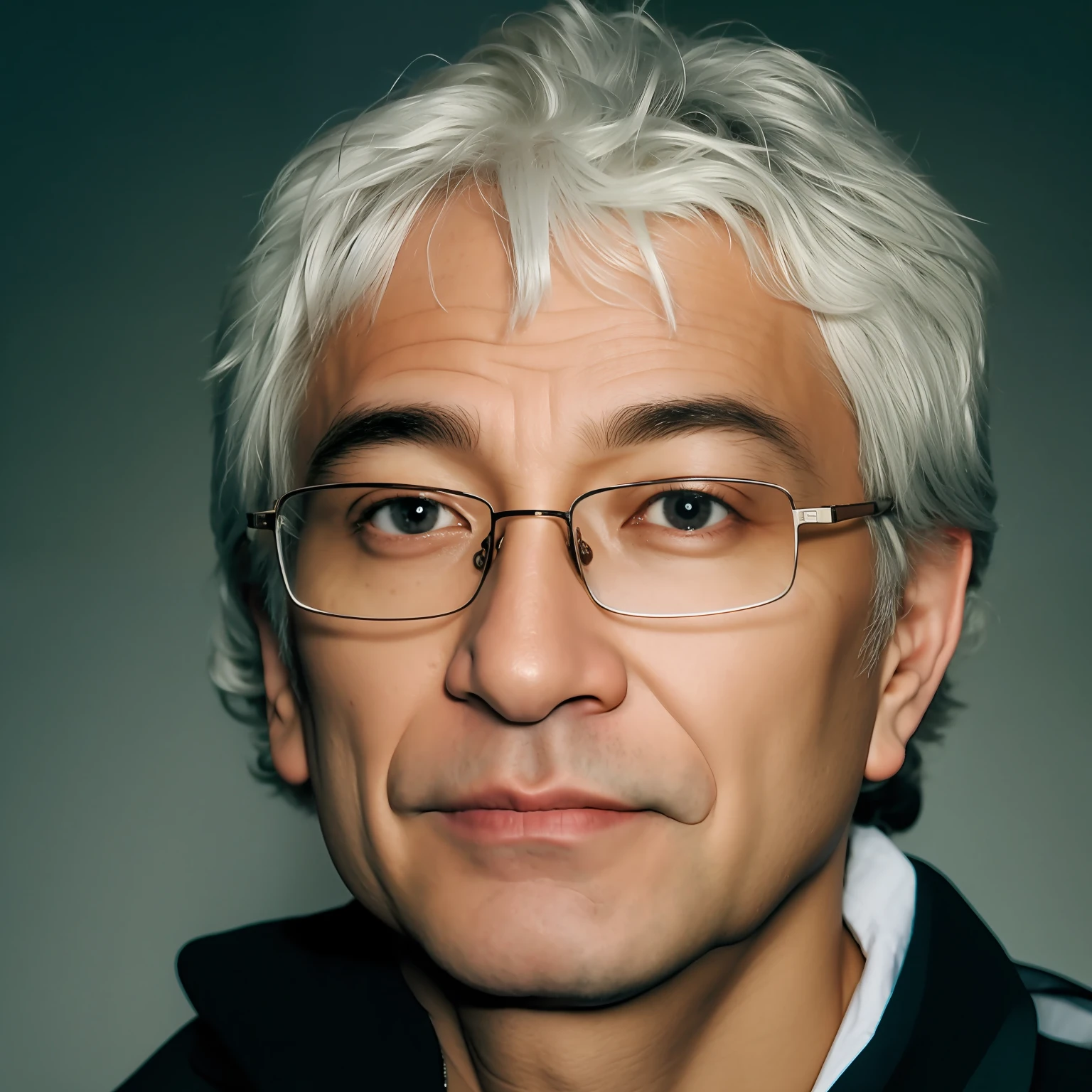A man with glasses and a tie is standing in the room, Alain Benneteau, Philip Dollar, Vincent Marechal, Jean-Pierre Ugart, Thierry Doizon, Cedric Peiranavernay, Stéphane Martinière, kazuki takahashi, Pablo Dominguez, Tanino Liberatore, Zdislav Beksinsk、Romance Gray、white hair、