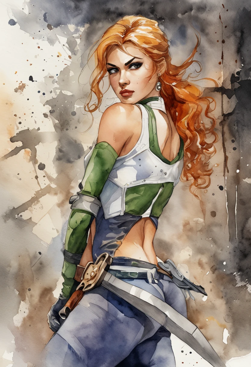 "(8k RAW photo, best quality, masterpiece:1.2) ultra-detailed official art, photo-realistic:1.37, upper body shot, DC Harleen arlequina, beautiful blonde, green eyes, film grain, action pose"