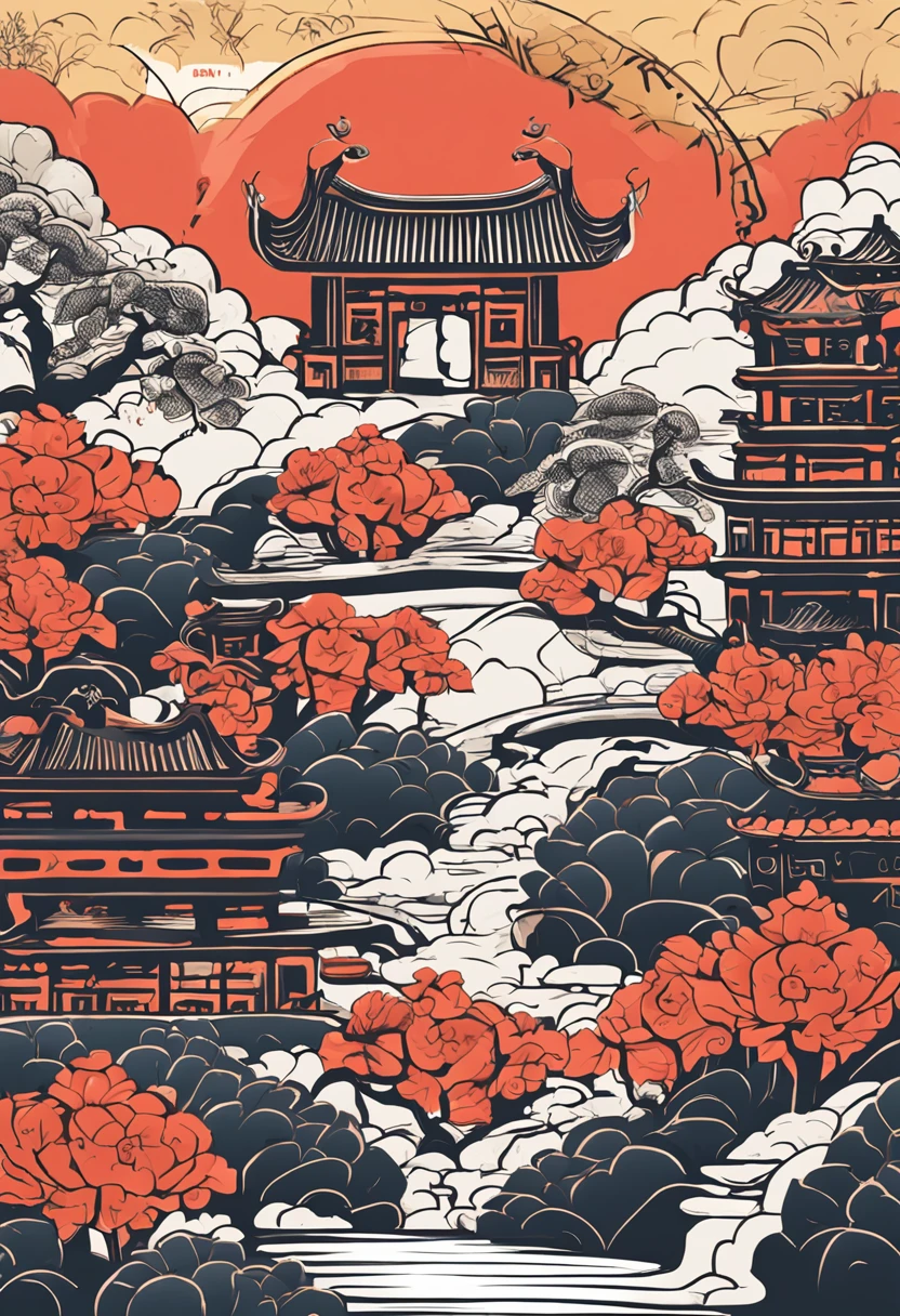 Vector graphics，Elements of ancient Chinese style，Vector illustration，Simple illustration，succinct，Simple picture