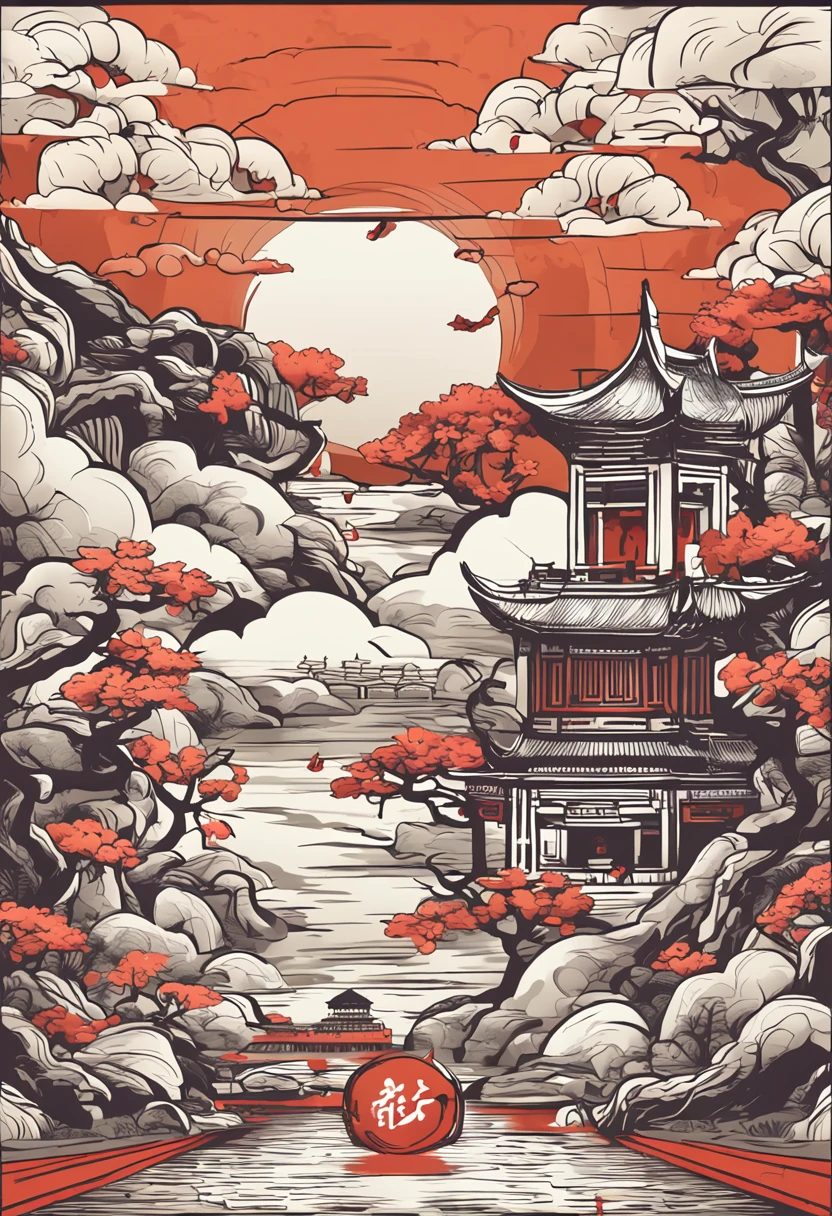 Vector graphics，Elements of ancient Chinese style，Vector illustration，Simple illustration，succinct，Simple picture