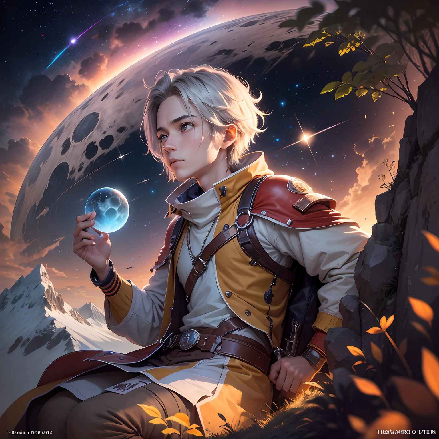 As he progressed on his journey, Thomas also met other intrepid travelers，They shared their own adventures. They formed an unlikely alliance, Support each other，Share unique skills and knowledge.

On the highest peaks, Thomas reached an amazing vantage point. He looked at the world below, Gaze at the vastness of nature，Feeling infinitely small in the face of the vastness of the universe. oda, Under the starry sky, He realized that his path had just begun，There's still a lot to discover.

With a heart full of determination and curiosity, Thomas continues his journey into the unknown, Knowing every step brought him closer to the secrets of the Silver Moon and the miracle that awaited outside the mountains.