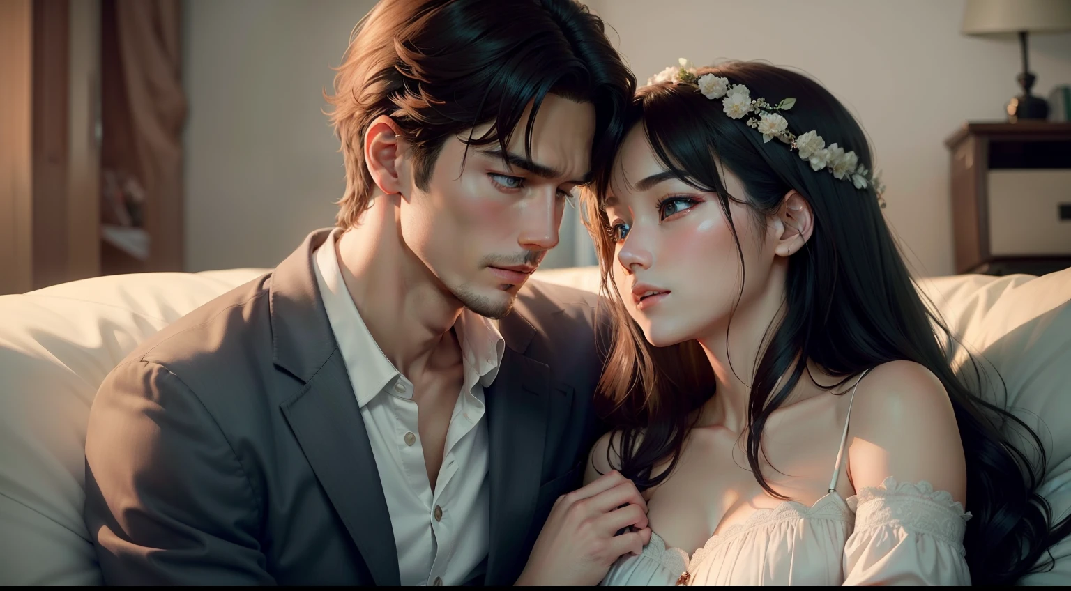 Love story、TV drama、Romantic drama、Love story suddenly、pure love、Romance between handsome man and beautiful woman、Live Action、realisitic、high-level image quality