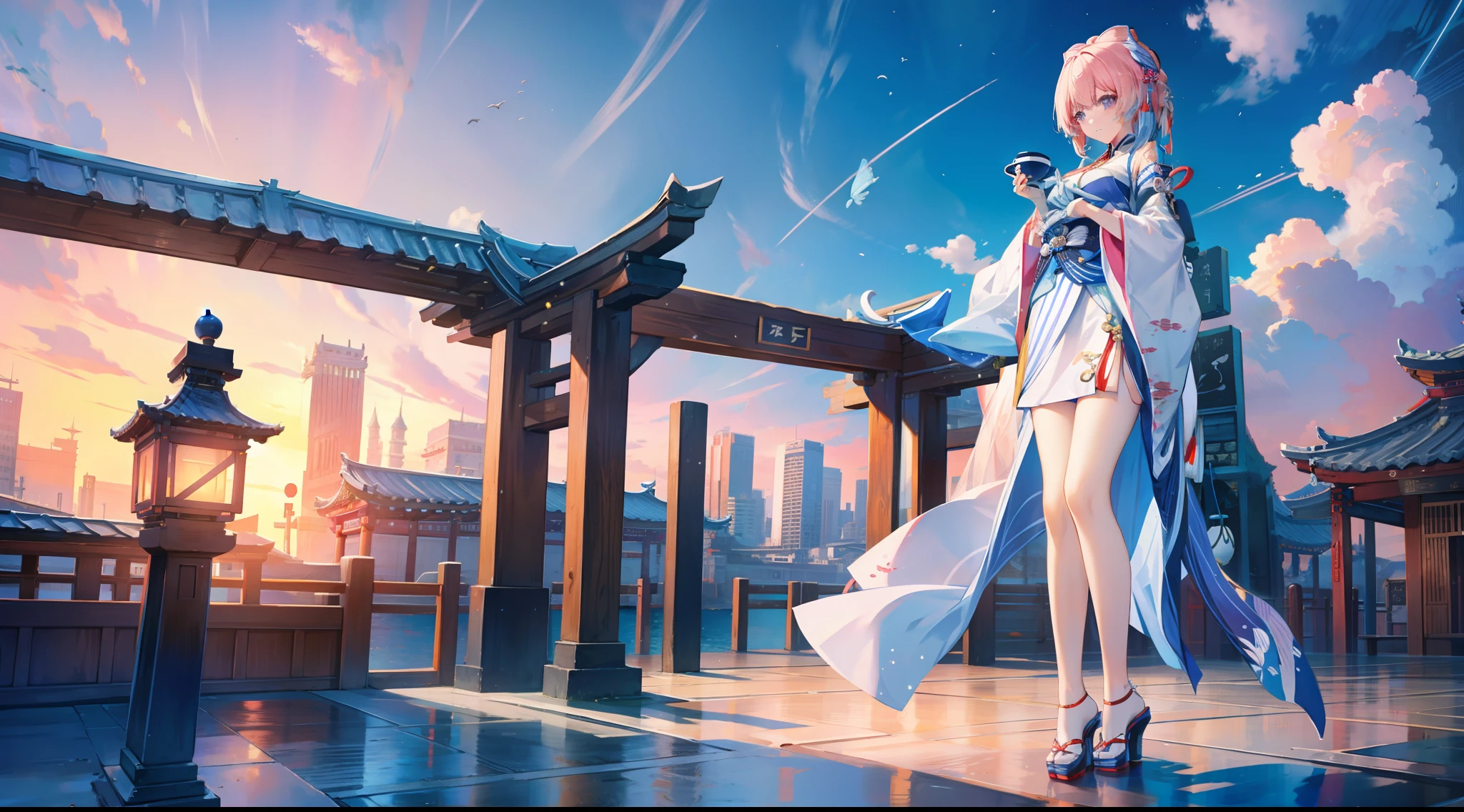 grabbing breast，Hanfu，High heels