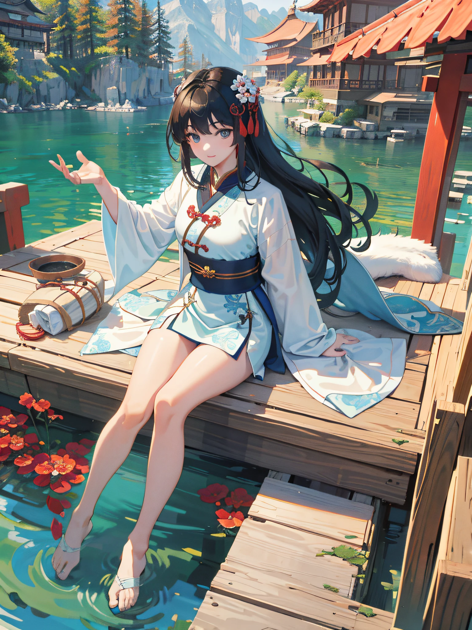 NICE,unparalleled beautiful girl,tteens detailed cute shot, pretty cool and beautiful cute face,super detailed NICE cute face, nice body, beautiful teeth, girl,whole body,(Detailed face:1.2), masterpiece, fashion,China dress,, Medium Hair, Black Hair, Twin tails, Blunt bangs, Brown eyes,
absurdres, absolutely resolution, incredibly absurdres, highres, ultra detailed, official art, unity 8k wallpaper, unparalleled masterpiece best quality story work. realistic cute anime. (ultra rare masterpiece illegal AV). Lively and realistic characters. lively and detailed Anime. gravure special feature sheet.