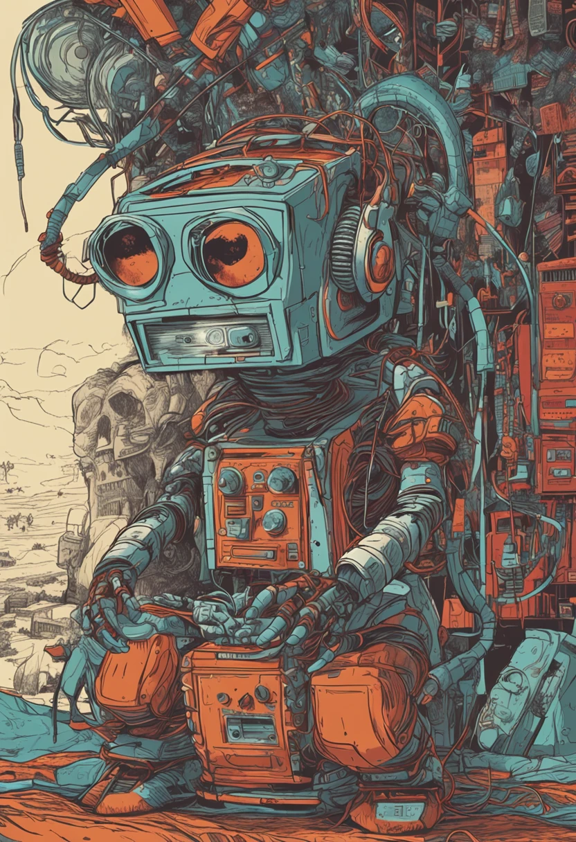 robot monkey's band playing on the end of the world