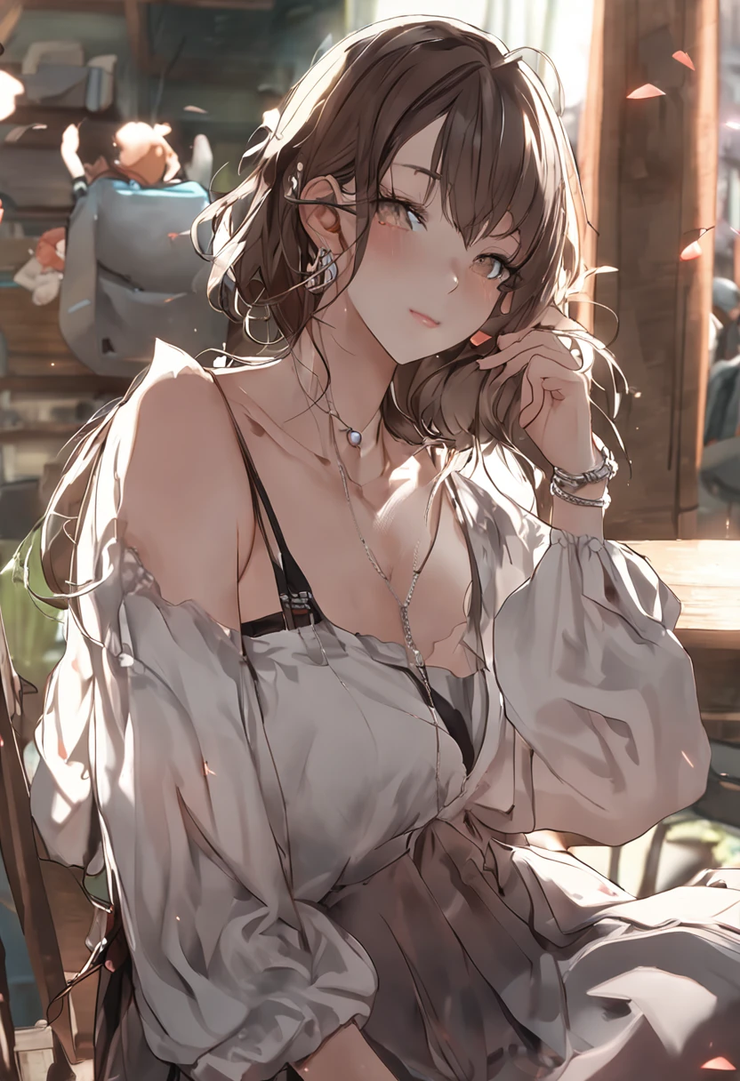 (Masterpiece:1.4),(Best quality:1.4),超高分辨率,((Detailed facial features)),hdr,8K resolution,1girll,Blue sky,Webby mouth / :3,(Shiny),Sadako,street,shirt,earring,short jeans pants,Large breasts, Wet skin,Shiny skin,, ,Socks above the thigh,view the viewer,skin tight,solofocus,Naughty face,Bare breasts，and pink press
