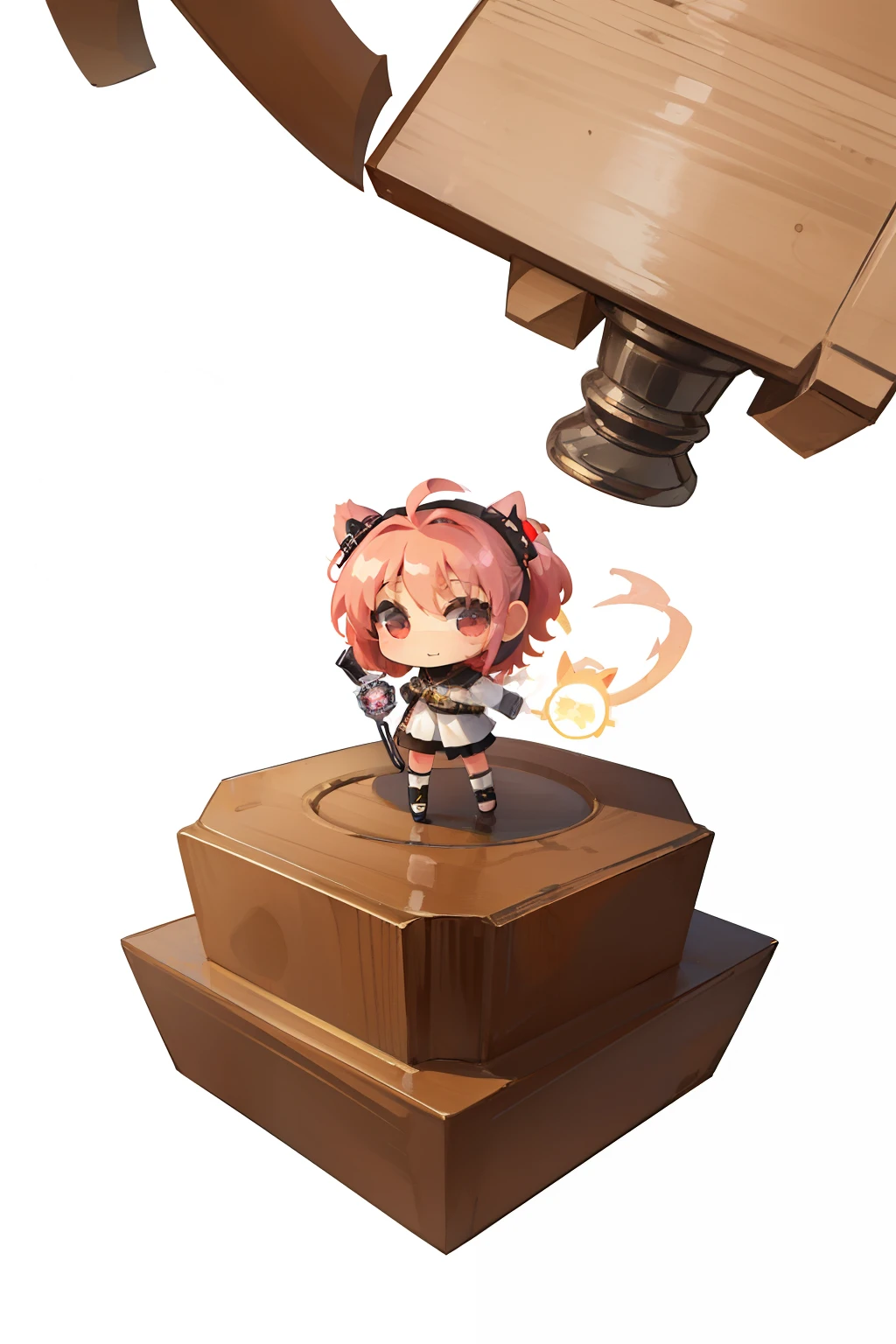 ​masterpiece,HIG quality,[(White background:1.4)::5],(Chibi:1.5),Bottle Bottom,candelabra,pedestal,nffsw, ((Chibi Chara)),（High-quality cute and beautiful chibi:1.8),girl with,ninjartist,mansion