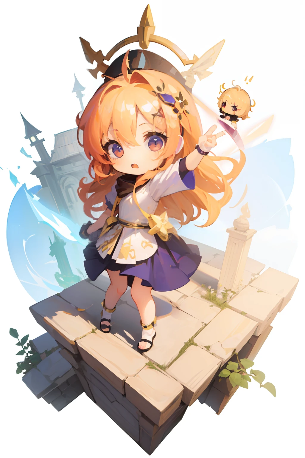 ​masterpiece,HIG quality,[(White background:1.4)::5],(Chibi:1.5),Bottle Bottom,candelabra,pedestal,nffsw, ((Chibi Chara)),Cute and beautiful Chibi,girl with,ninjartist,mansion,a blond,beautiful detailed hair