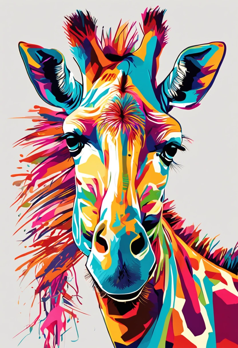 Anthropomorphic giraffe cartoon character, Detailed marker outline, cute, Anime Style, Dynamic pose, whimsical expression, Bright and vibrant colors, Dynamic Lighting, Digital Painting, masterpiece, (Highest quality,4K,8k,High resolution,masterpiece:1.2),Very detailed,(Realistic,photoRealistic,photo-Realistic:1.37)