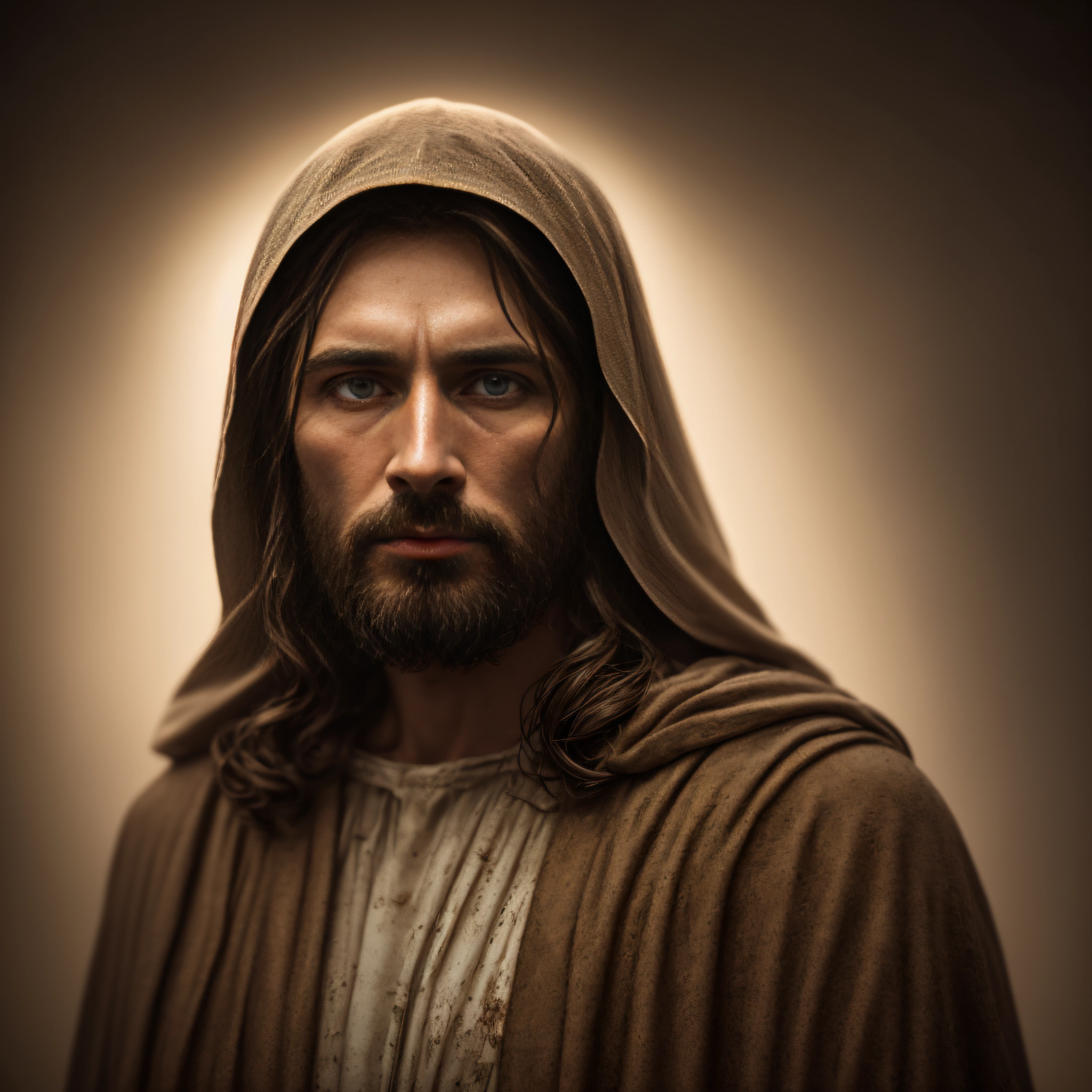 JESUS CHRIST DARK PHOTO: realistic epic, soft cinematic portrait, adobe lightroom, photographic lab, highly detailed, faded, (neutral colors: 1.2), (hdr: 1.4) , (soft colors:1.2), hyperdetailed, (artstation:1.4), cinematic, warm lights, dramatic light, (intricate details:1.1), complex background, (rutkowski:0.66), (blue and orange:0.4)