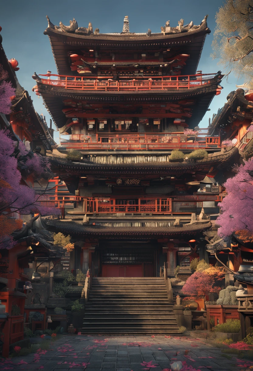 Realistic movie photos of Kyoto,Fantastic cityscape, Ultra HD, Realistic, Vivid colors, Highly detailed, UHD Drawings, Perfect composition, beautiful detailed intricate insanely detailed octane render trending on artstation, 8K, photorrealistic concept art, soft natural volumetric cinematic perfect light