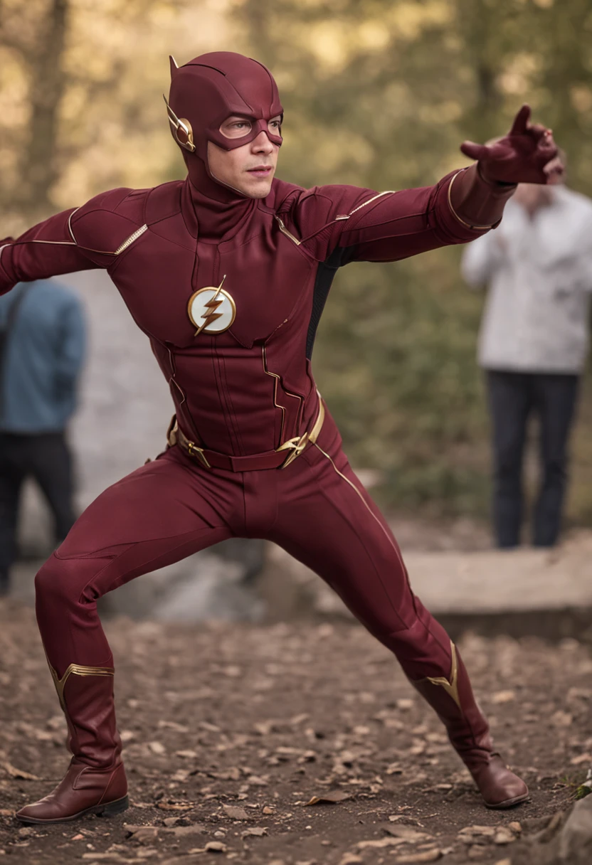 the flash in action, mcu, best entrence pose, ultra detail, 8k,