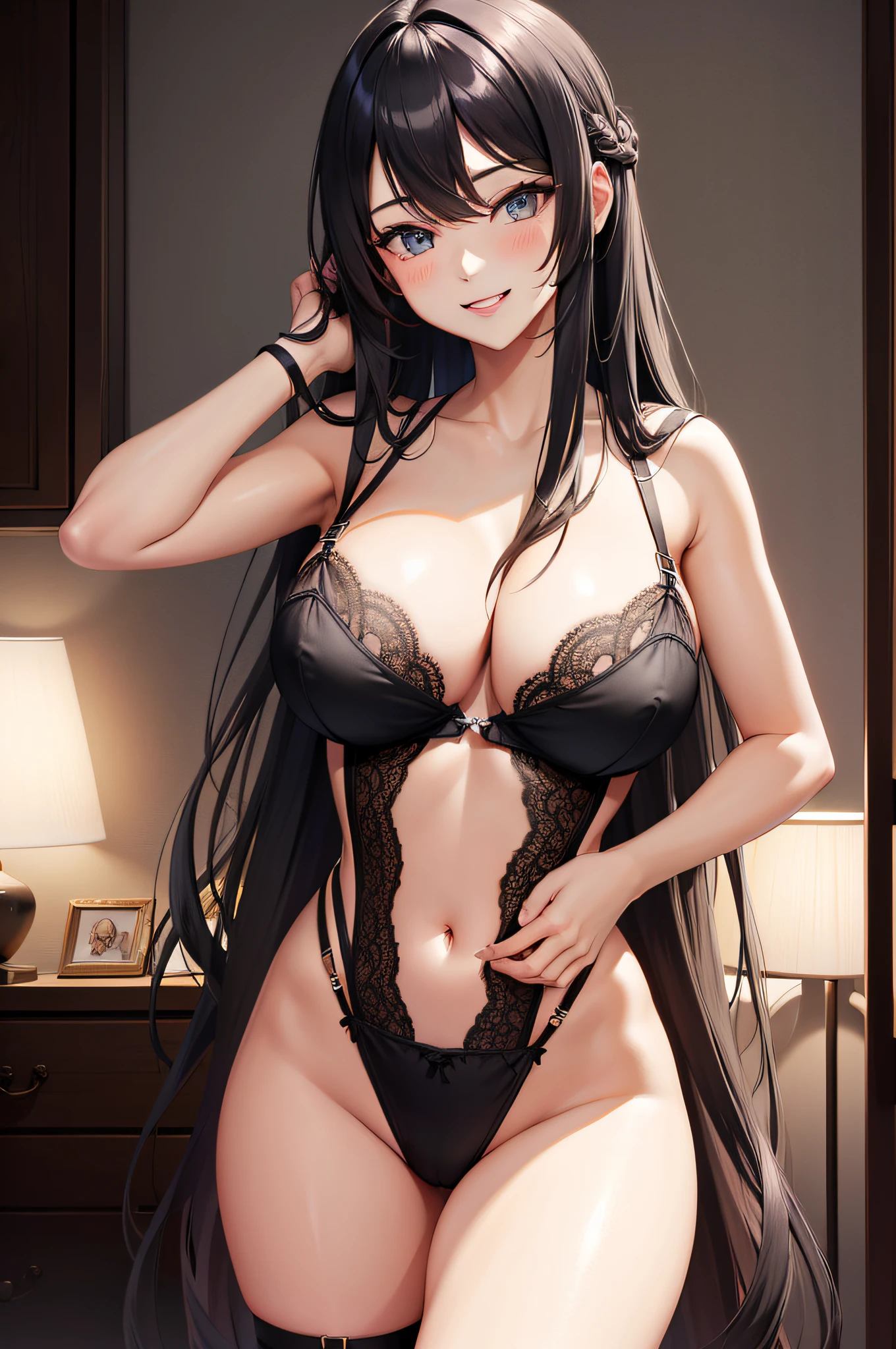 Long hair smile Colossal tits A sexy an lingerie
