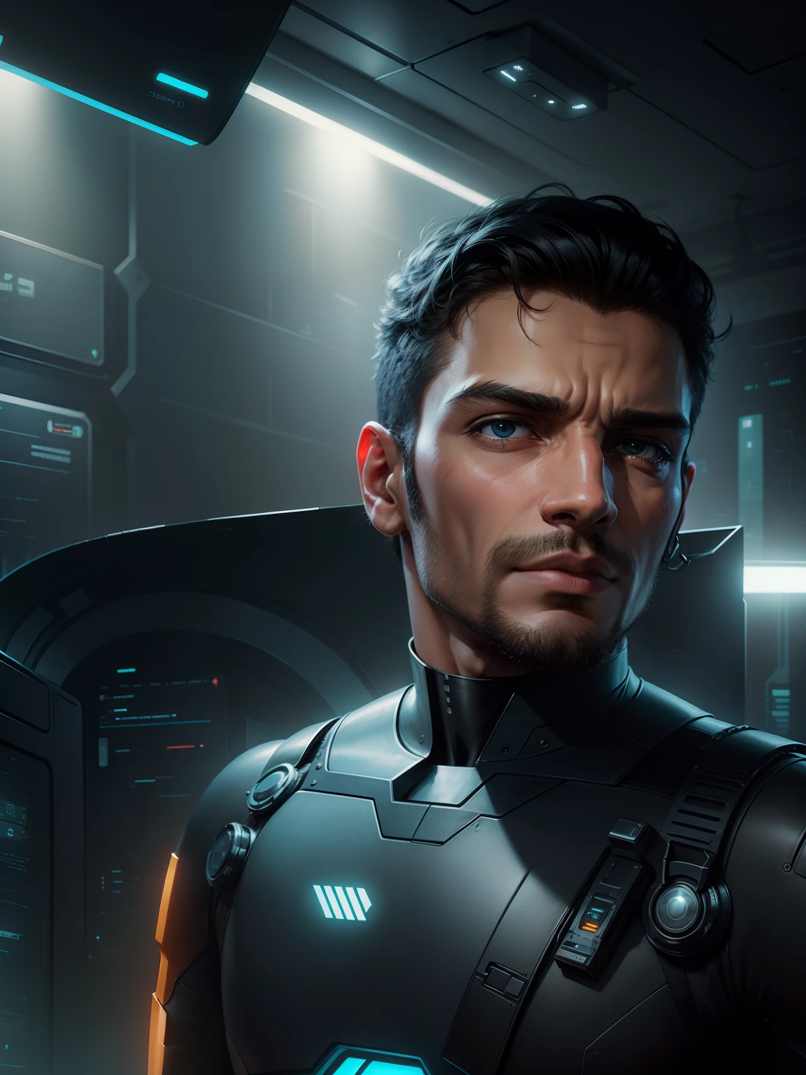 In the technologically advanced world of "new techcity" within the confines of" the cybernaut collective,''there stands an Android man named hasmat