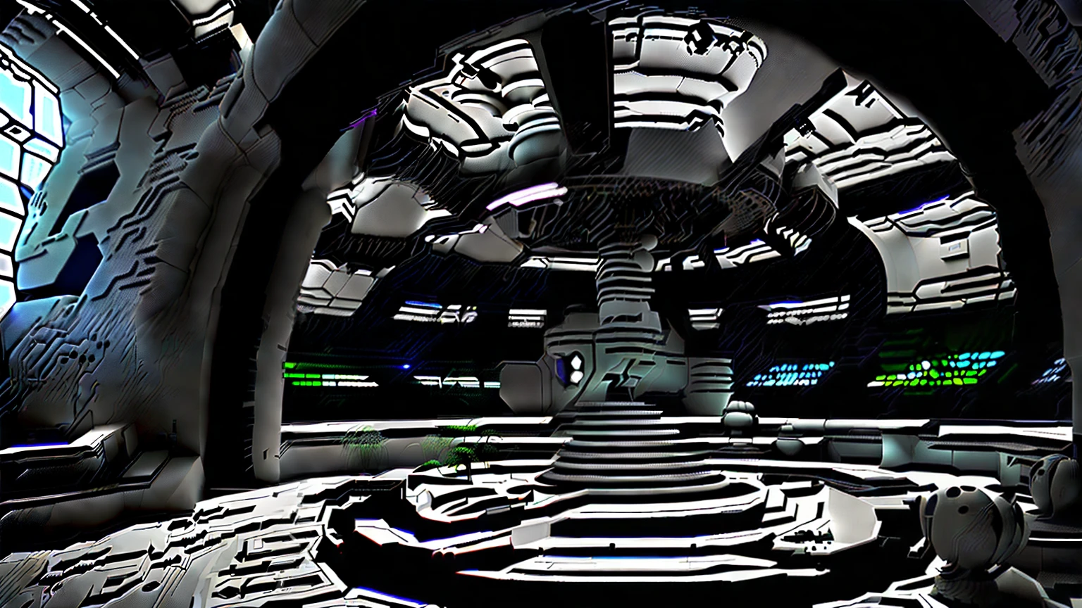 There was a big room with clock and lots of plants, Futuristic setting, 3 d render of a scifi spaceport, futuristic laboratory, futuristic base, sci - fi setting, scifi base, sci - fi setting, Futuristic outpost building, scifi environment, futuristic scientific laboratory, exterior of scifi temple, brutalist base scifi, interior of an alien spaceship, sci - fi setting