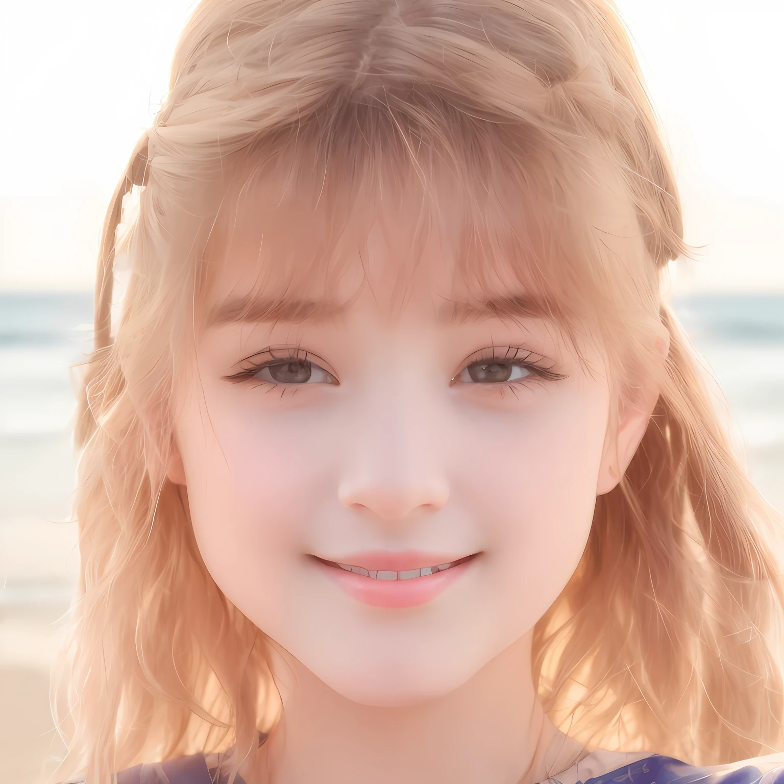 top-quality、masterpiece、超A high resolution、(Photorealsitic:1.5)Alafed girl with long hair and white shirt on the beach, a cute young girl, Front portrait of a girl, Portrait young girl, Young Girl, Beautiful young girl, Smiling Girl, ???, portrait picture, kids, portrait of cute girl, jodie bateman, portrait of cute girl, portrait of girl, Children, Portrait girl、teens girl、8k、real looking skin、Beautiful skin、beautiful Girl、
