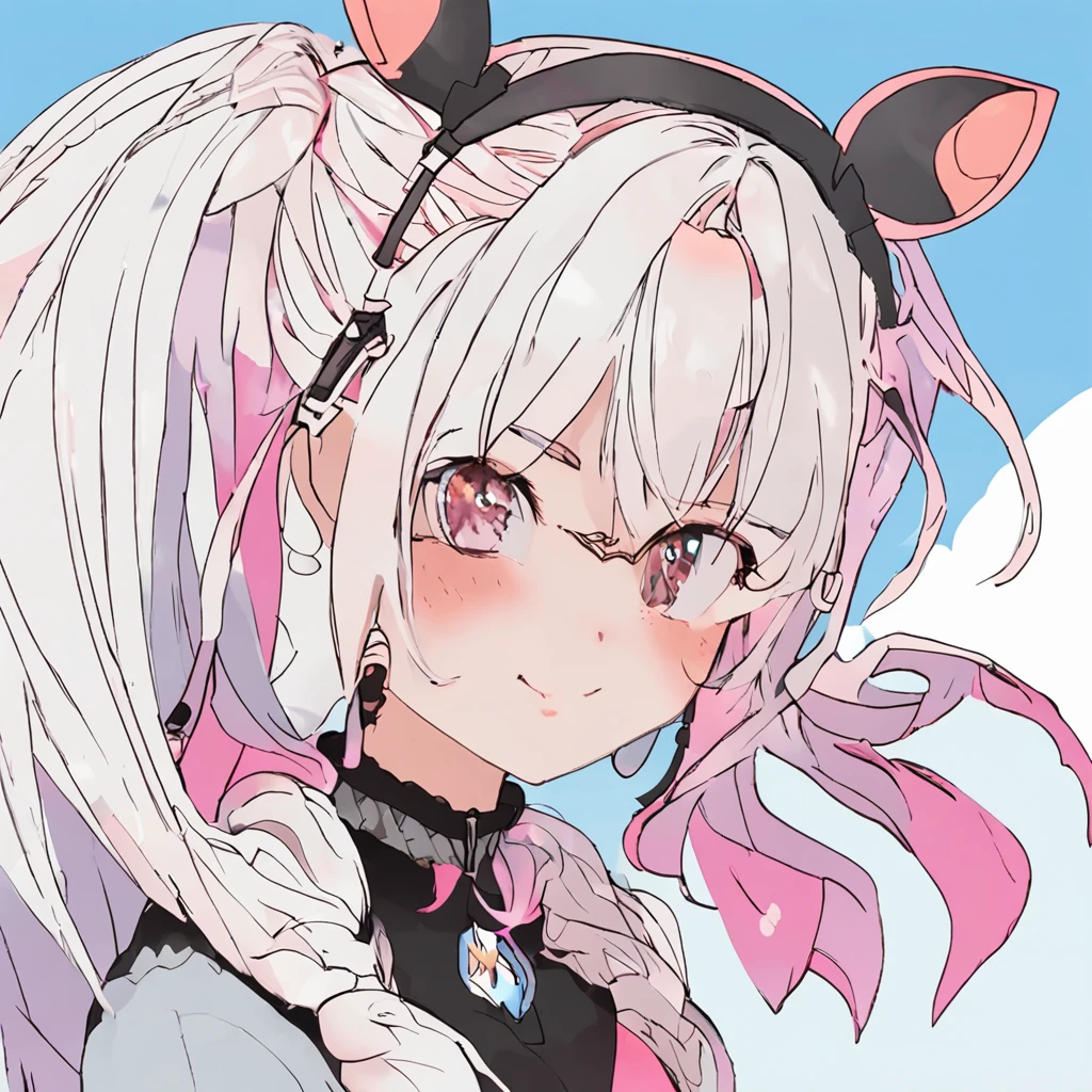black hair, hair bobbles, wince, longeyelashes, solid circle eyes, fake animal ears, light smile, ear blush, fang, Surrealism, drop shadow, anaglyph, stereogram, tachi-e, pov, atmospheric perspective, 8k, super detail, ccurate, best quality