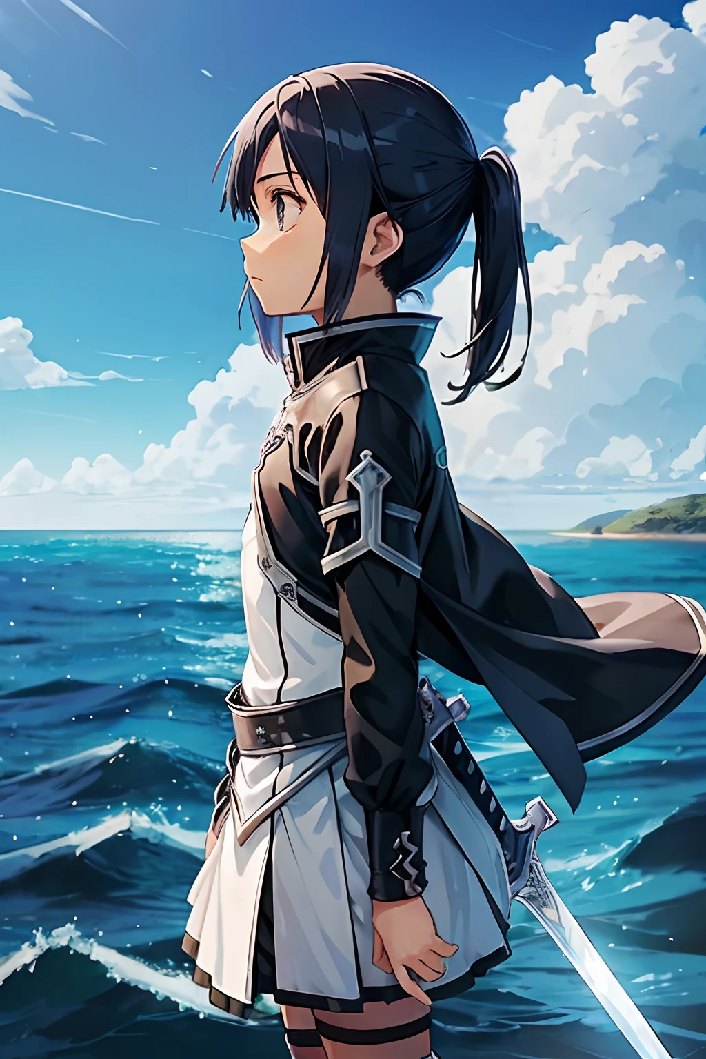 cria uma imagem do kitiro de sword art online onde ele esteja triste para eu por pra foto de perfil