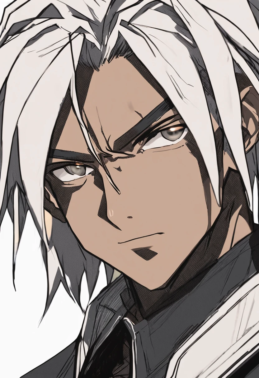 Closeup face portrait of 33-year-old black male with strong expressions, soft and smooth skin, big dreamy eyes, beautiful intricate, symmetrical medium colored hair, wide anime eyes, soft lighting, detailed face, by makoto shinkai, stanley artgerm lau, wlop, rossdraws, concept art, digital painting, looking at camera