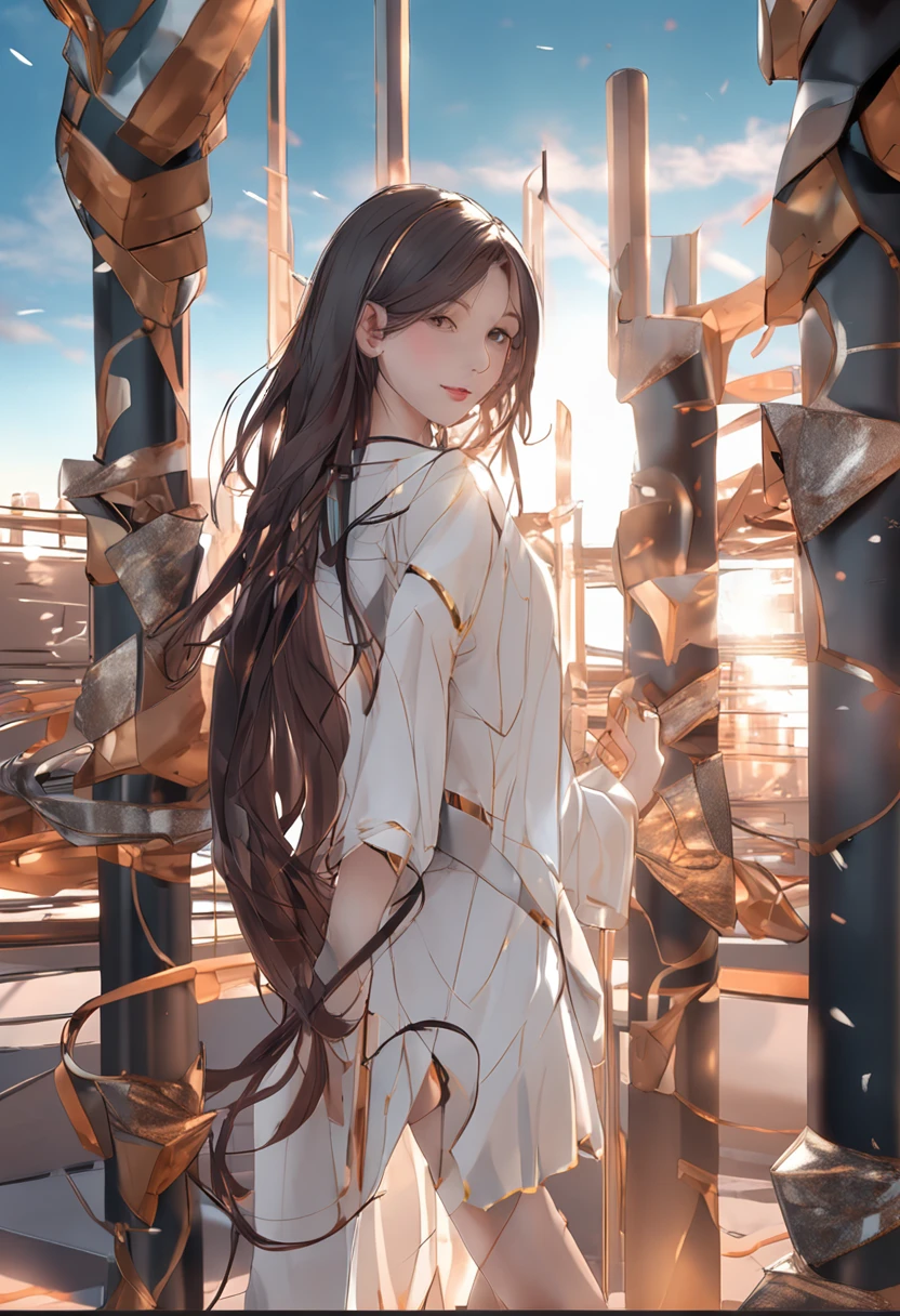 Cybergirlfriend,Noble,Elegant,Beautiful and generous,lovely and delicate,Slim figure,Sexy and dignified,年轻,Long hair,hair flowing,White skin,the golden ratio,S-shaped body