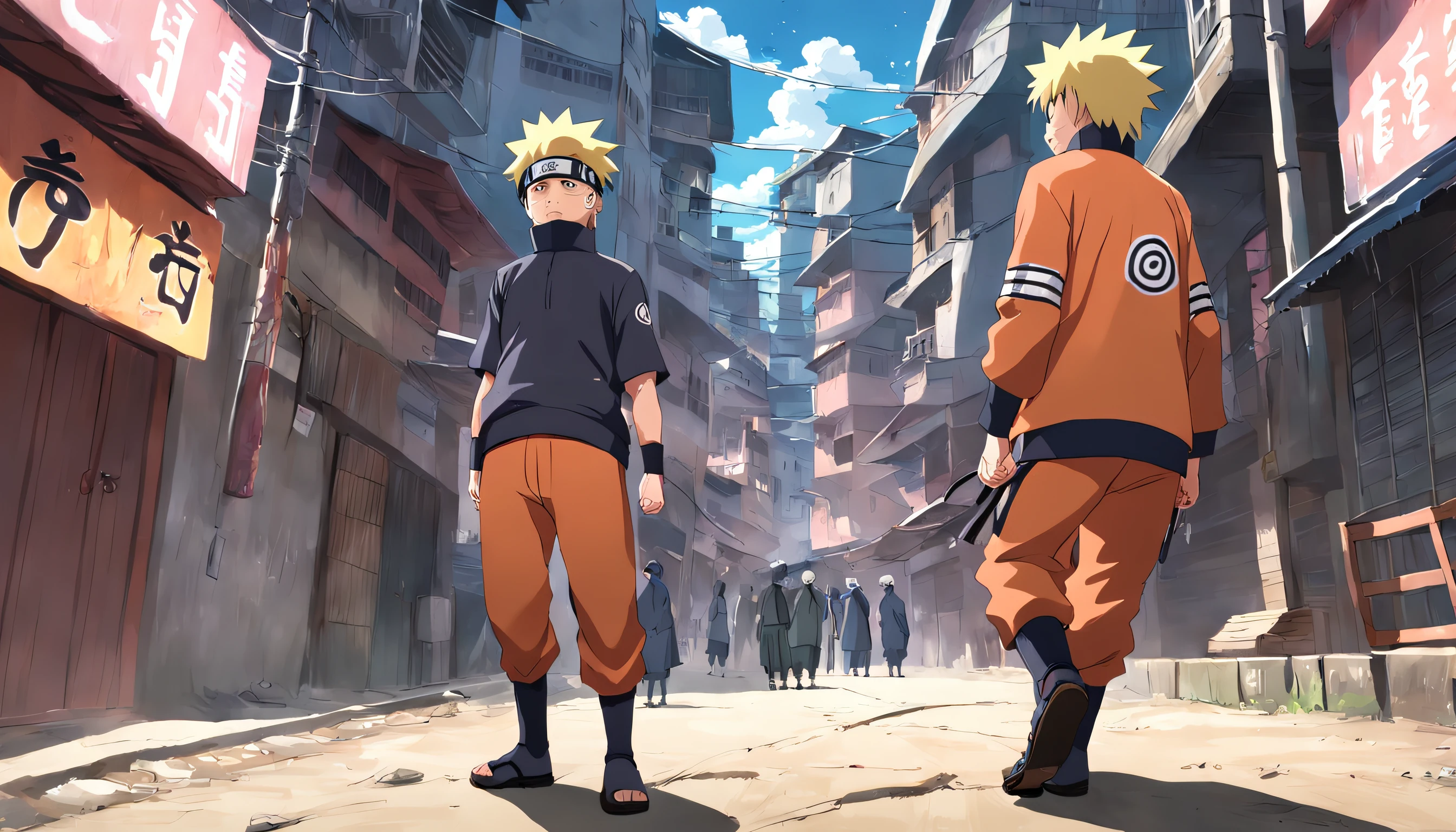 naruto uzumaki and kakashi in pakistan street