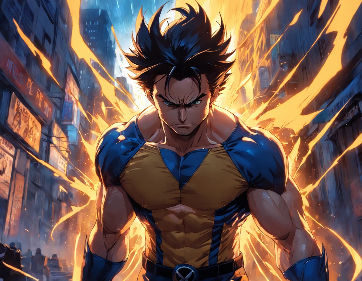 "WOLVERINE MARVEL merged into an epic, imagem detalhada. Mastery in quality and lighting. Stunning and impactful scenery. Dynamic and powerful action. Efeitos de sombra e luz melhorados. High resolution masterpiece. State-of-the-art CG art. Incredible and immersive result.+"