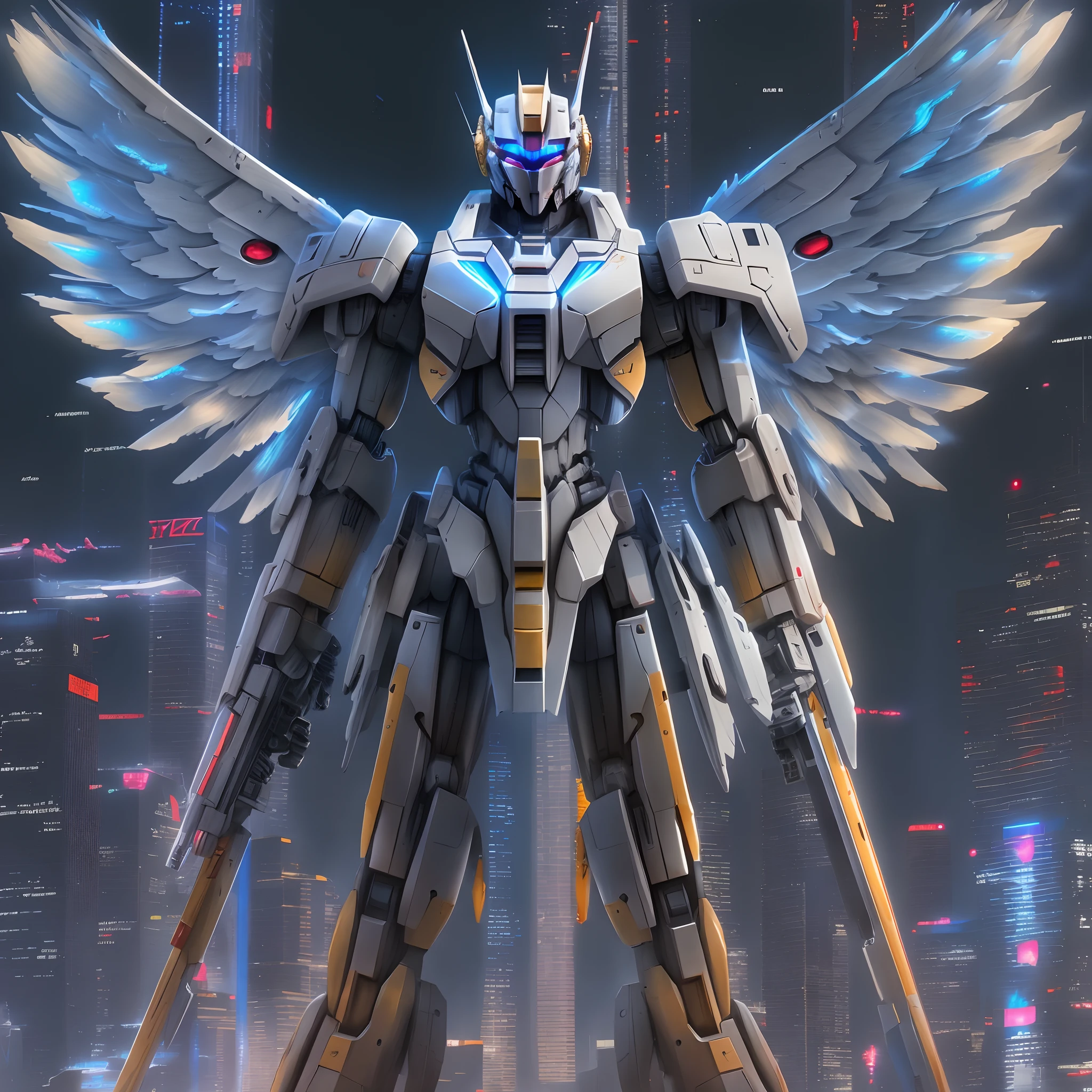 Wings of an Angel Giant Robot Beam Saber Sci-Fi Cyberpunk Gundam Top Quality Masterpiece Ultra High Definition Future World