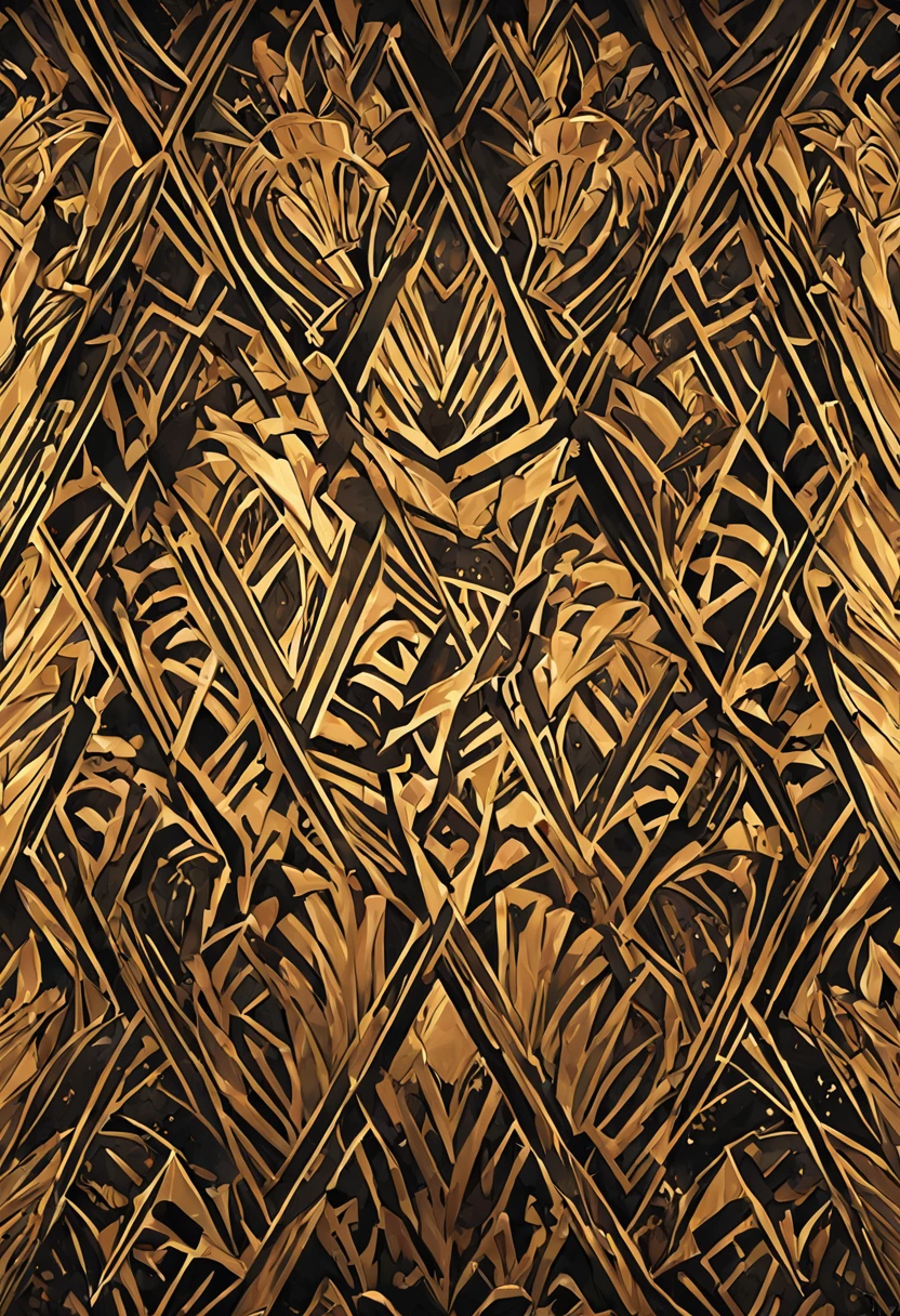 Black and gold pattern with a pattern, artistic tribal standards, Art Deco Pattern, Art Deco Patterns, Nazca Design |, Intricate Art Deco Patterns, inspirado em Afewerk Tekle, design de papel de parede, inspirado em Lubin Baugin, Ebony Art Deco, symmetrical detail, symmetrical design, Fundo Wakanda