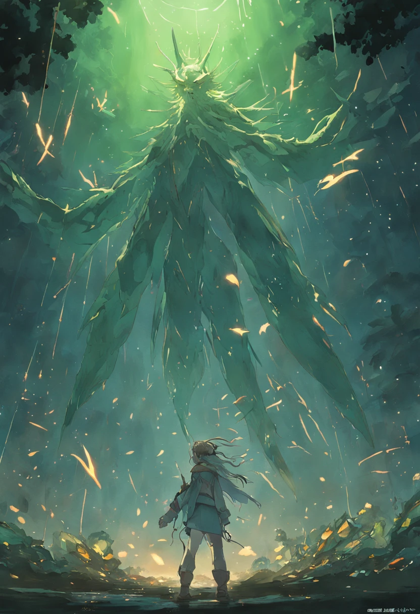 ((best qualtiy)), ((tmasterpiece)), (A detailed:1.4),Enhanced dynamic perspective,jungles,nighttime scene,starrysky,(darkly:1.4),((Baby adventurer standing in front of supergiant butterfly,Butterflies spread their huge wings,shimmering under the moonlight,A starry stream flowed in front of him)),Crocodiles float on the water,(Adventurer backpack),(weeds),florals,(((adventurer clothing))),Glow effects,super-fine,Works of masters,high qulity,8K分辨率,depth of fields,电影灯光,Epic shooting,high qulity,super-fine,Detailed pubic hair,Accurate,Cinematic lighting