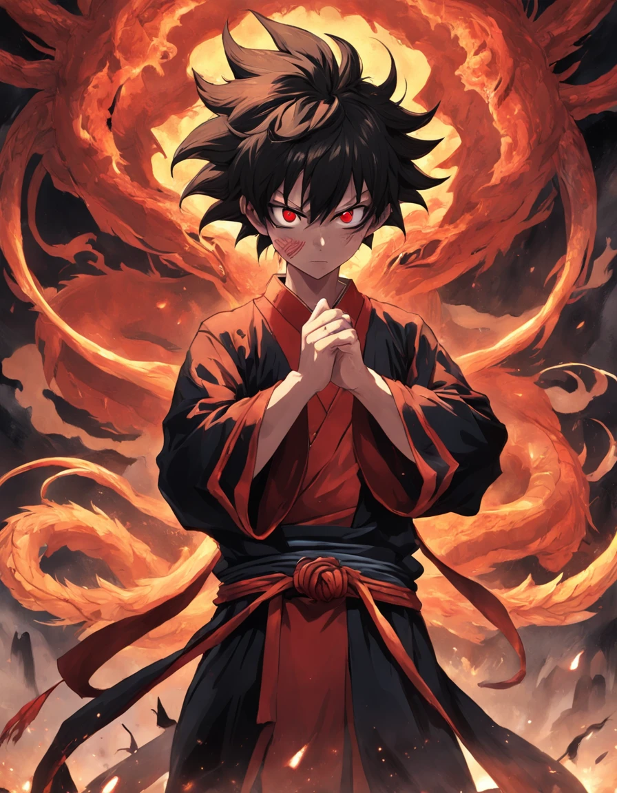 tmasterpiece，Ultra photo realsisim，32K resolution，Excellent painting in extreme detail，best qualityer，Wukong:Chinese legends of gods and demons，Dark horror theme:1.3，（Black General Monkey Head，vred，Redness of the eyes，Blackn clothes，Red cover，with short brown hair，Gold forehead band，Detal Face，詳細な目，anatomically correcte）:1.5，Cobweb texture，darkly，terrorist，horrid,Complicated details，DetalhadoAntecedentes，Awarded