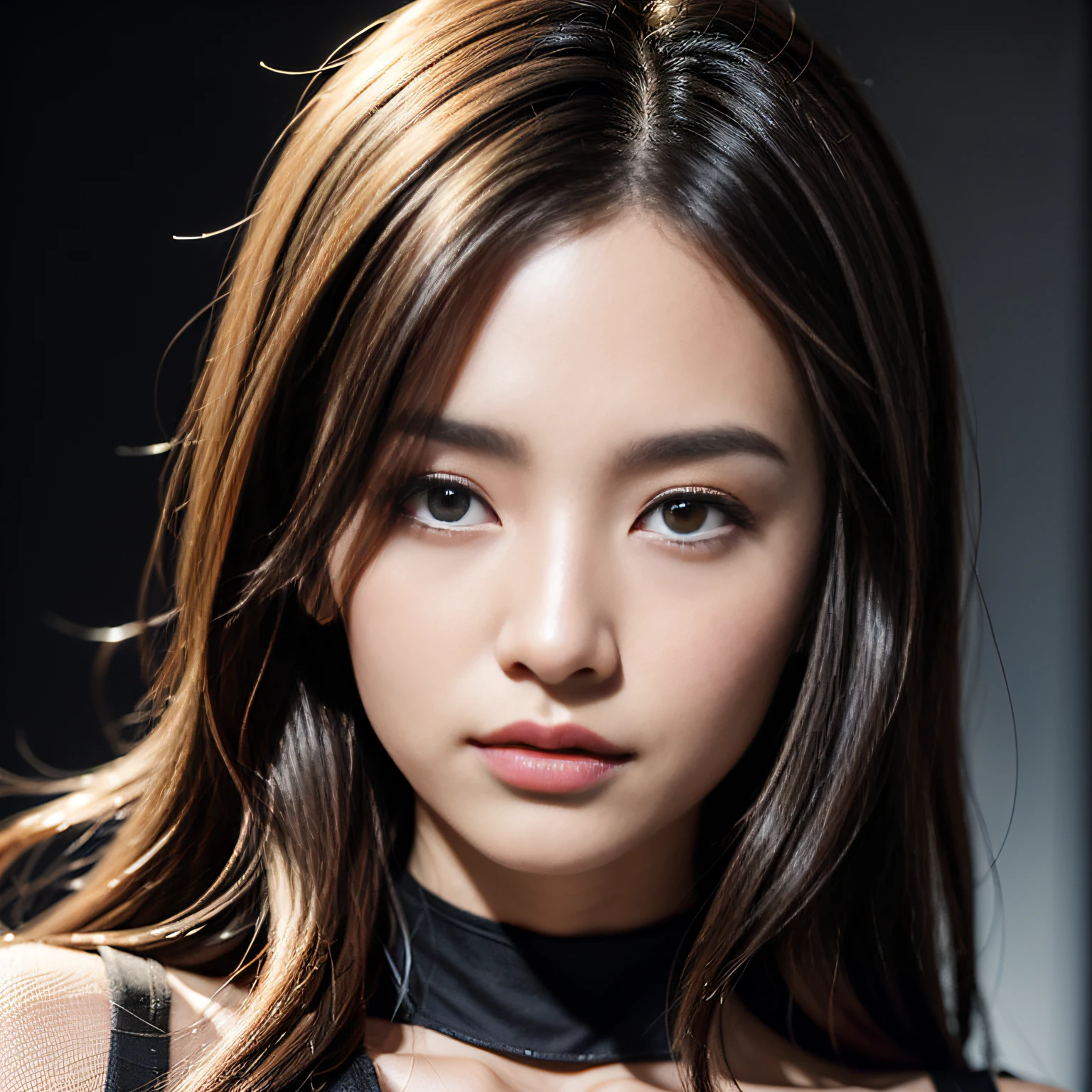 portrait Asian Girl 18 years old, epic (photo, studio lighting, hard light, Sony A7, 50 mm, matte skin, pores, colors, hyperdetailed, hyperrealistic),