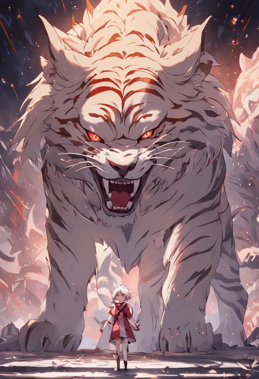 the white tiger,Mountain and Sea Sutra,mythological beasts,Handsome,