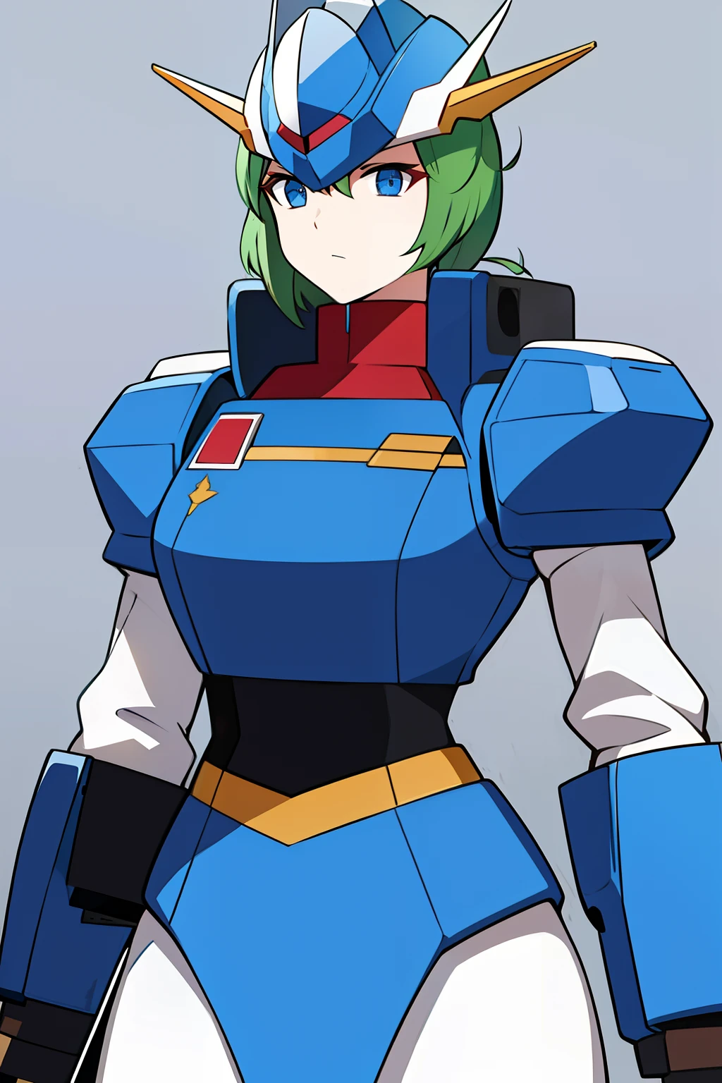gundam,Character sprites, Minimalist, 15th century, Spanish soldiers, full bodyesbian, erect through,Aggressive stance, Vector image, Blue-white