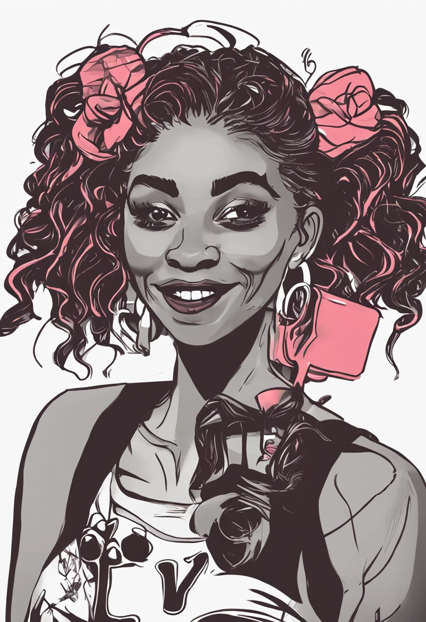 emote garota cabelo preto sorridente