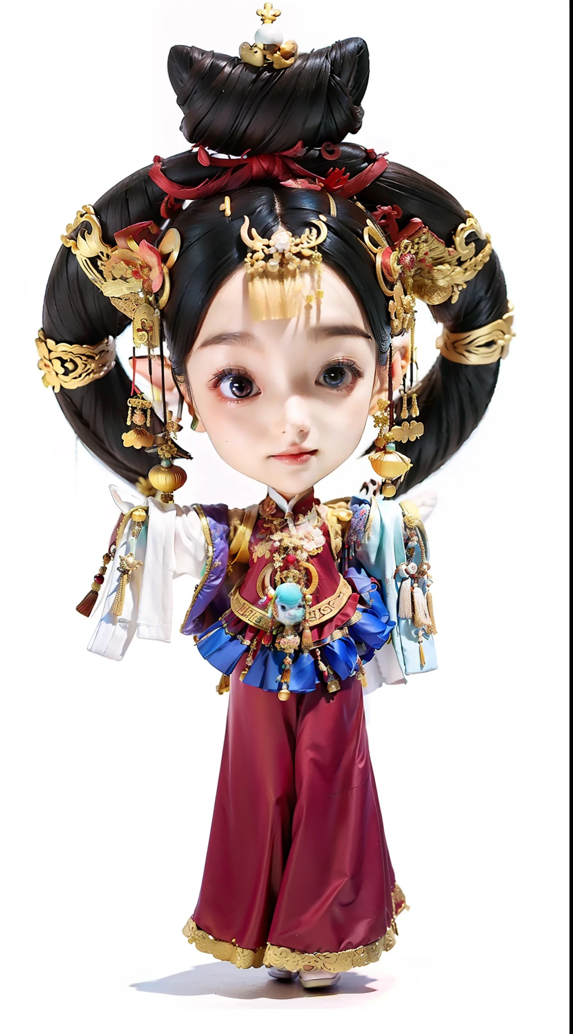 a chibi girl in a chinese dress, chinese costume, palace ， a girl in hanfu, traditional chinese clothing, with acient chinese clothes, chinese dress, ancient asian dynasty princess, chinese empress, traditional chinese art, queen of the sea mu yanling, ancient chinese princess, traditional costume, wearing long royal robe, hanfu, wearing ancient chinese clothes