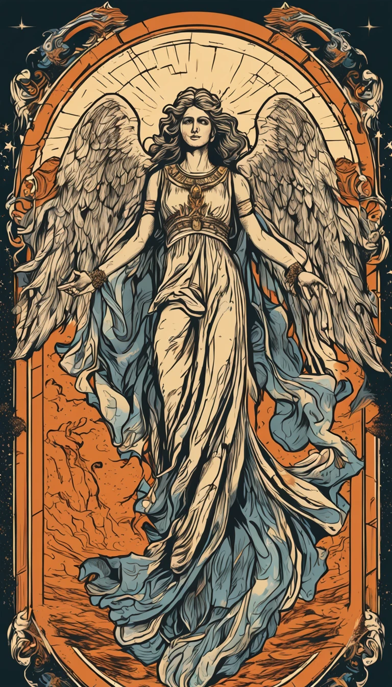 Vector printing of celestial angel T-shirts Greek-style art fused into an epic, imagem detalhada. Mastery in quality and lighting. Stunning and impactful scenery. Dynamic and powerful action. Efeitos de sombra e luz melhorados. High resolution masterpiece. State-of-the-art CG art. Incredible and immersive result.+",fundo preto ,Arte PNG